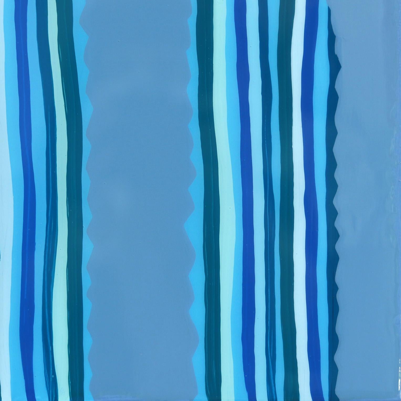 Sapphire- Vibrant Blue Southwest Inspired Pop Art Cactus Painting For Sale 6