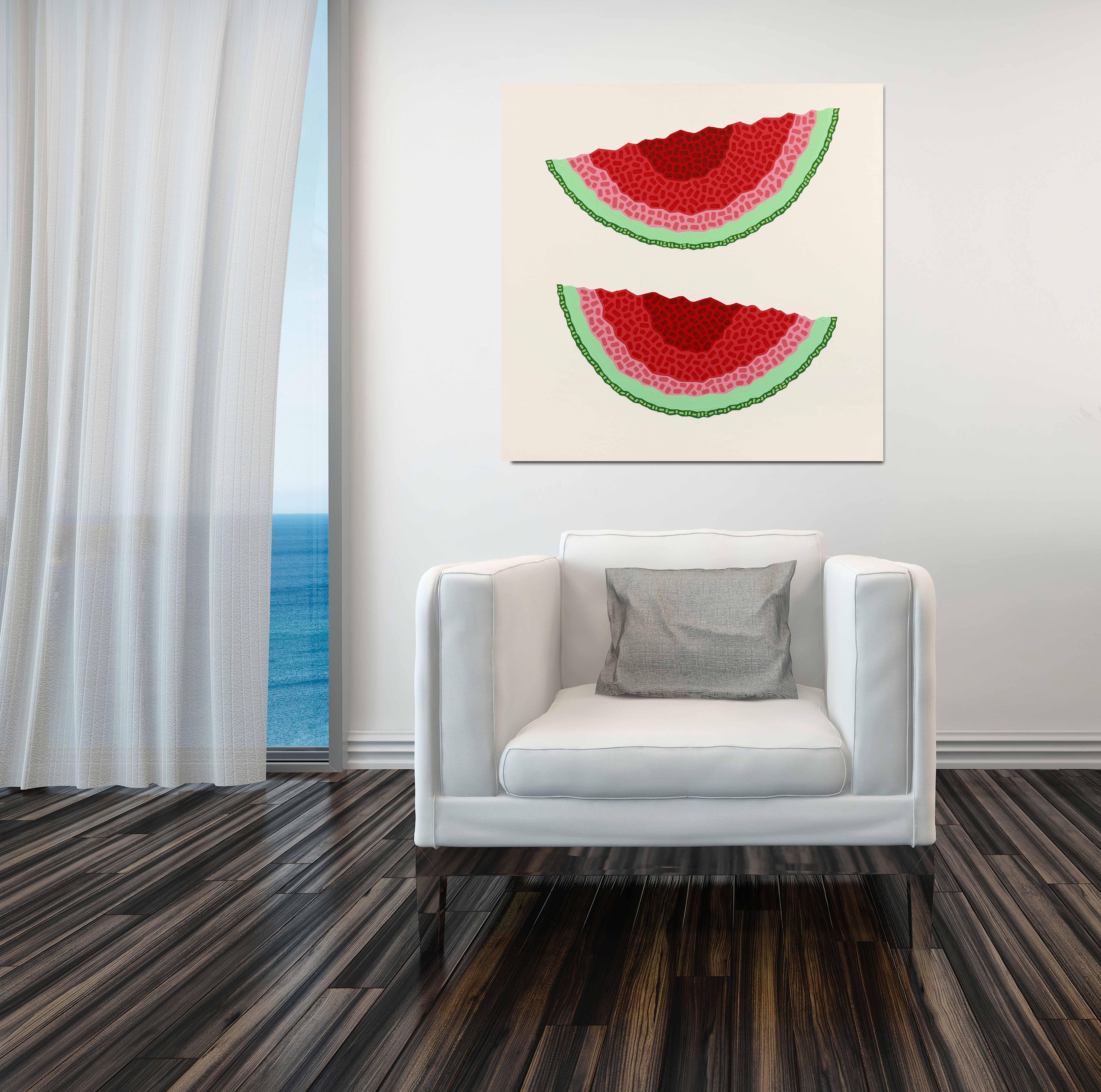 Senza semi  Pittura alimentare Pop Art rossa e verde in vendita 1