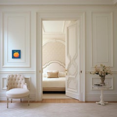 Peinture abstraite minimaliste de fruits Tango mandarin bleu et orange