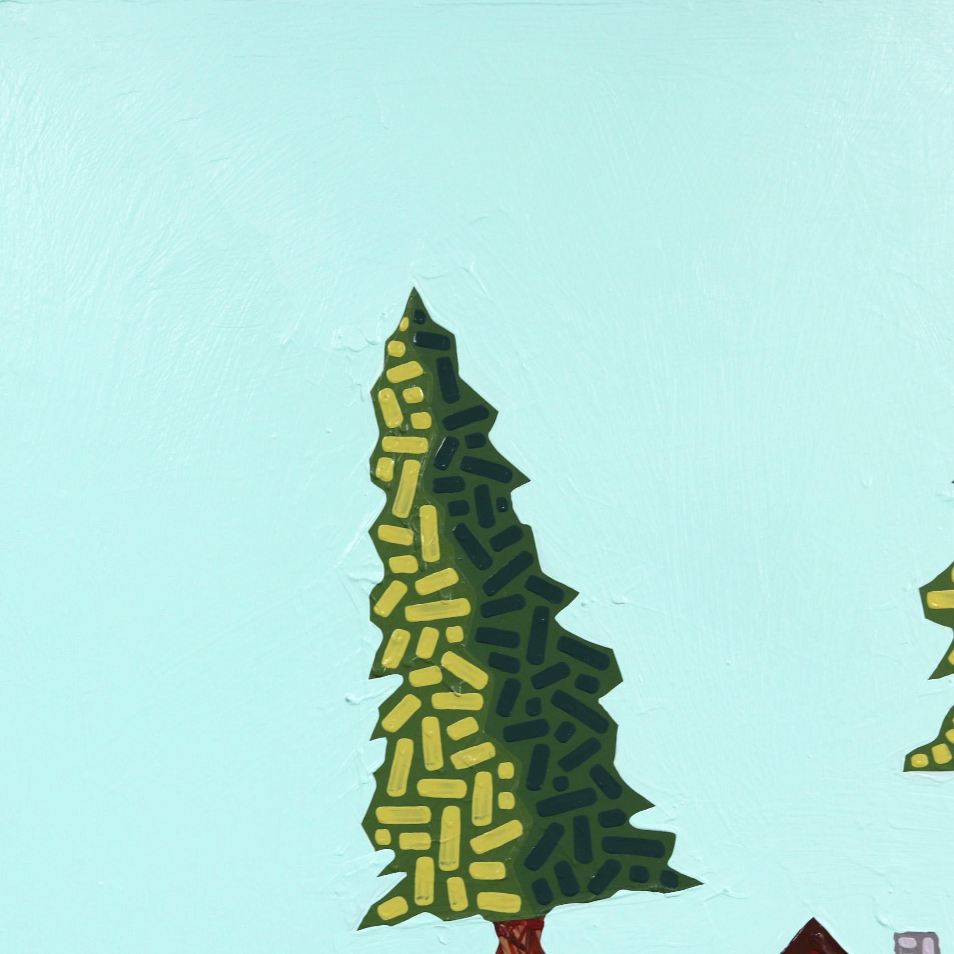 Tree House - Peinture Pop Art originale d'inspiration sud-ouest - Minimaliste Painting par Will Beger