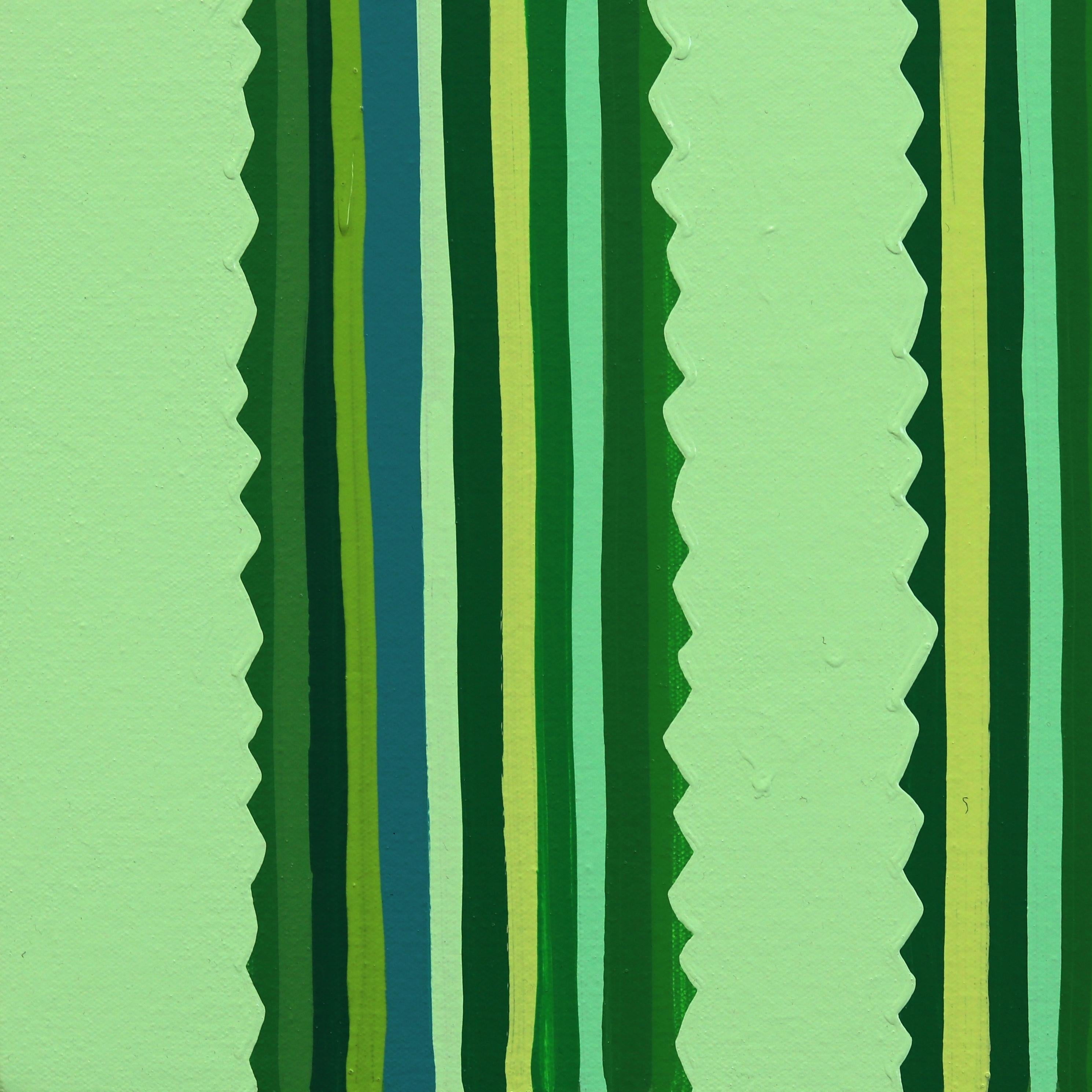 Verde y Verde -  Vibrant Green Southwest Inspired Pop Art Landscape Painting For Sale 5