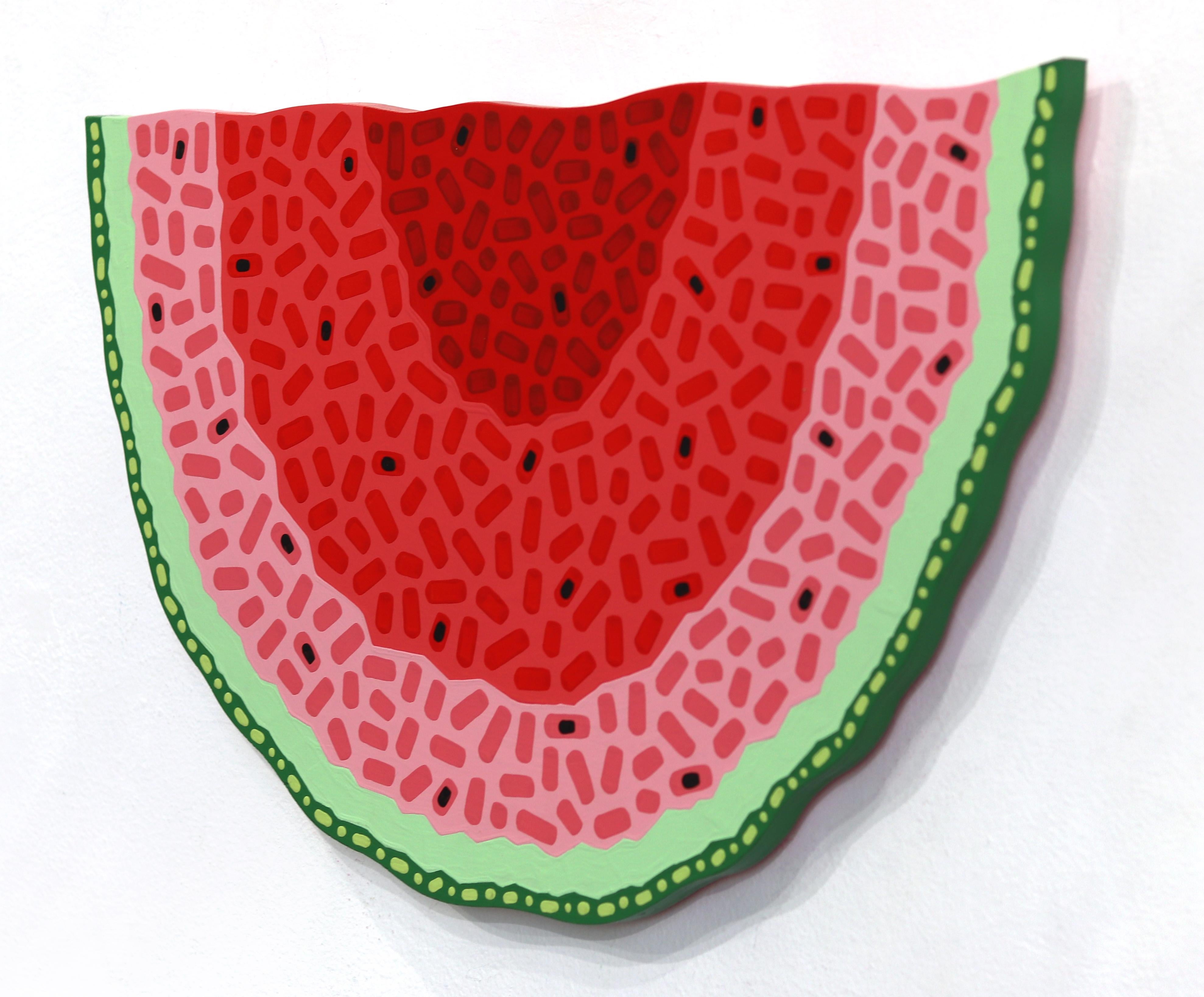Cuneo di anguria - Quadro di frutta pop art vibrante - Still-Life Painting Rosso di Will Beger