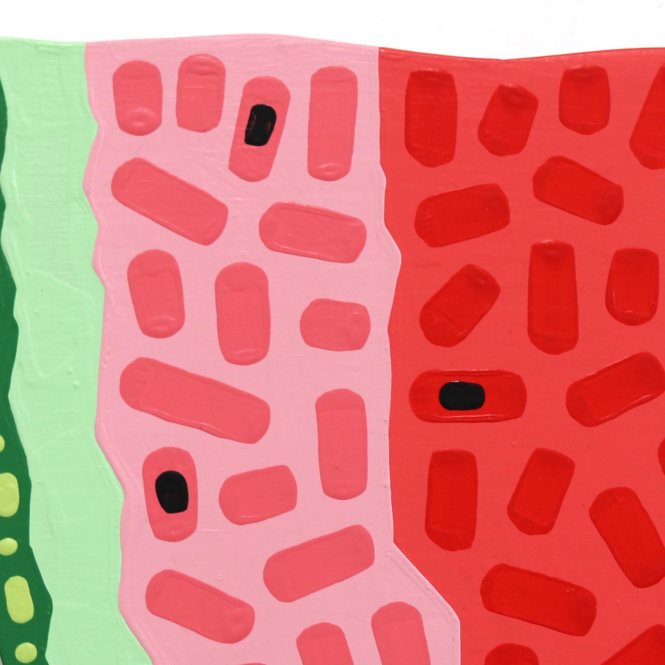 Cuneo di anguria - Quadro di frutta pop art vibrante in vendita 1