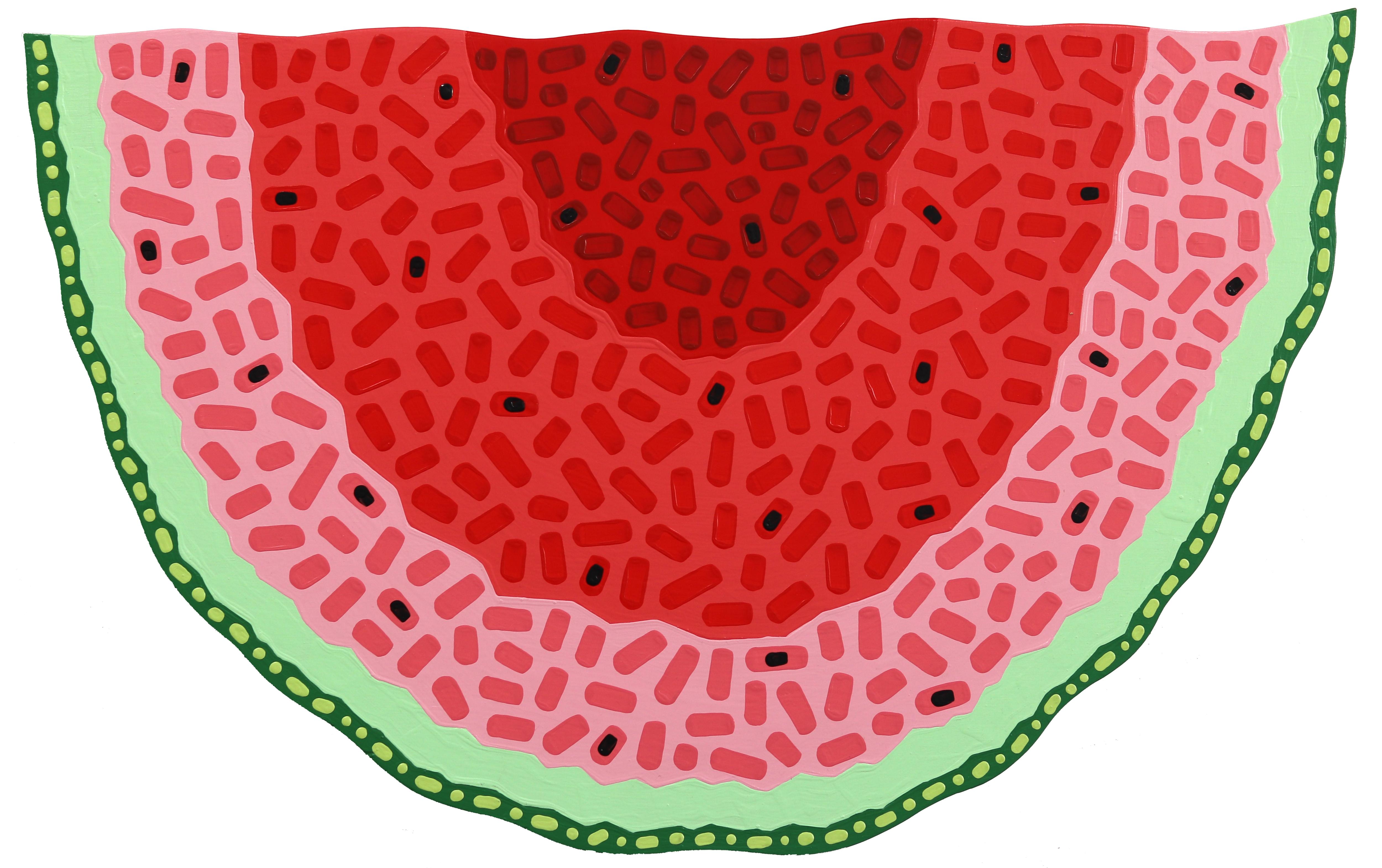 Cuneo di anguria - Quadro di frutta pop art vibrante