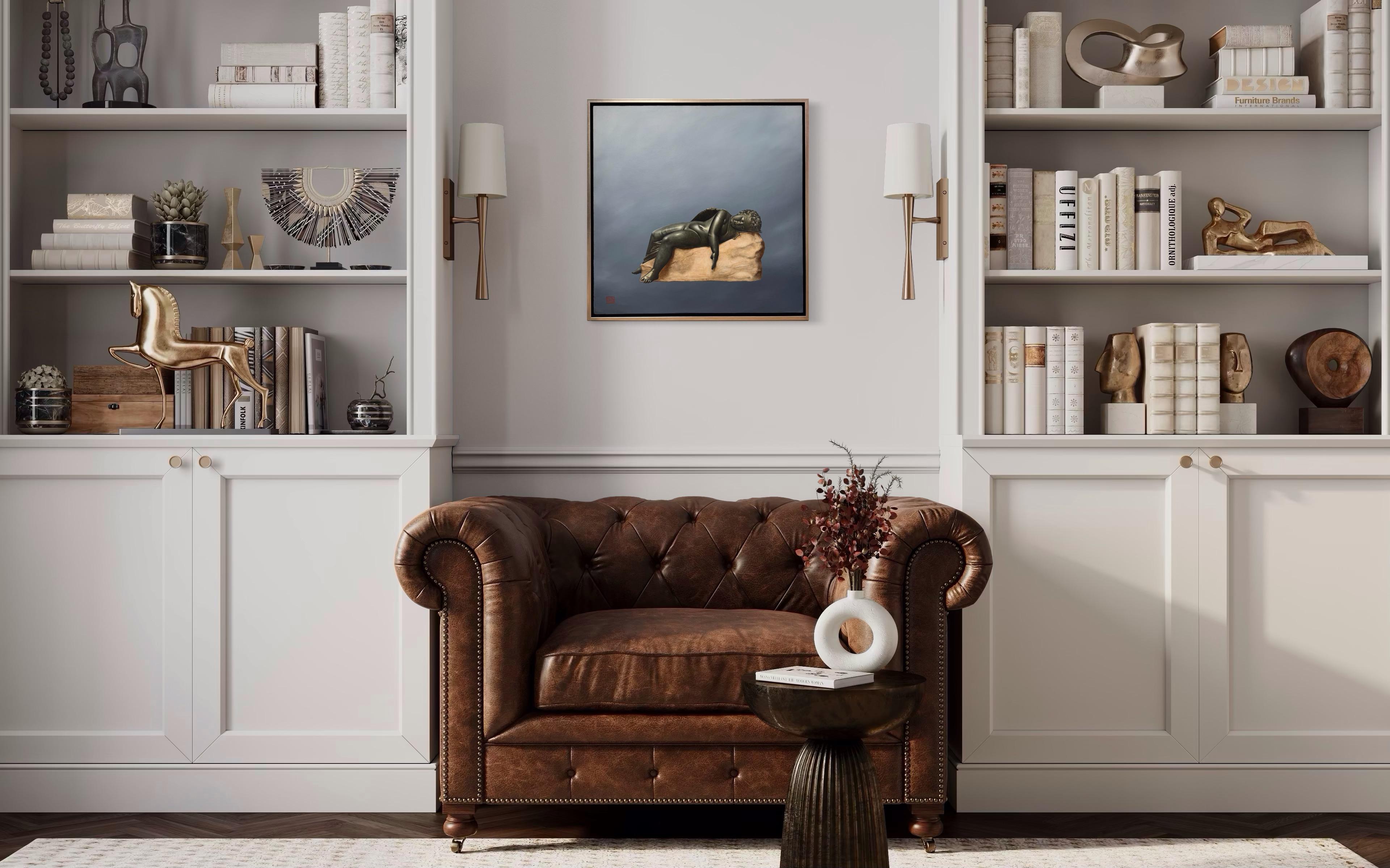 Schlafender Eros (Braun), Figurative Painting, von Will Binder