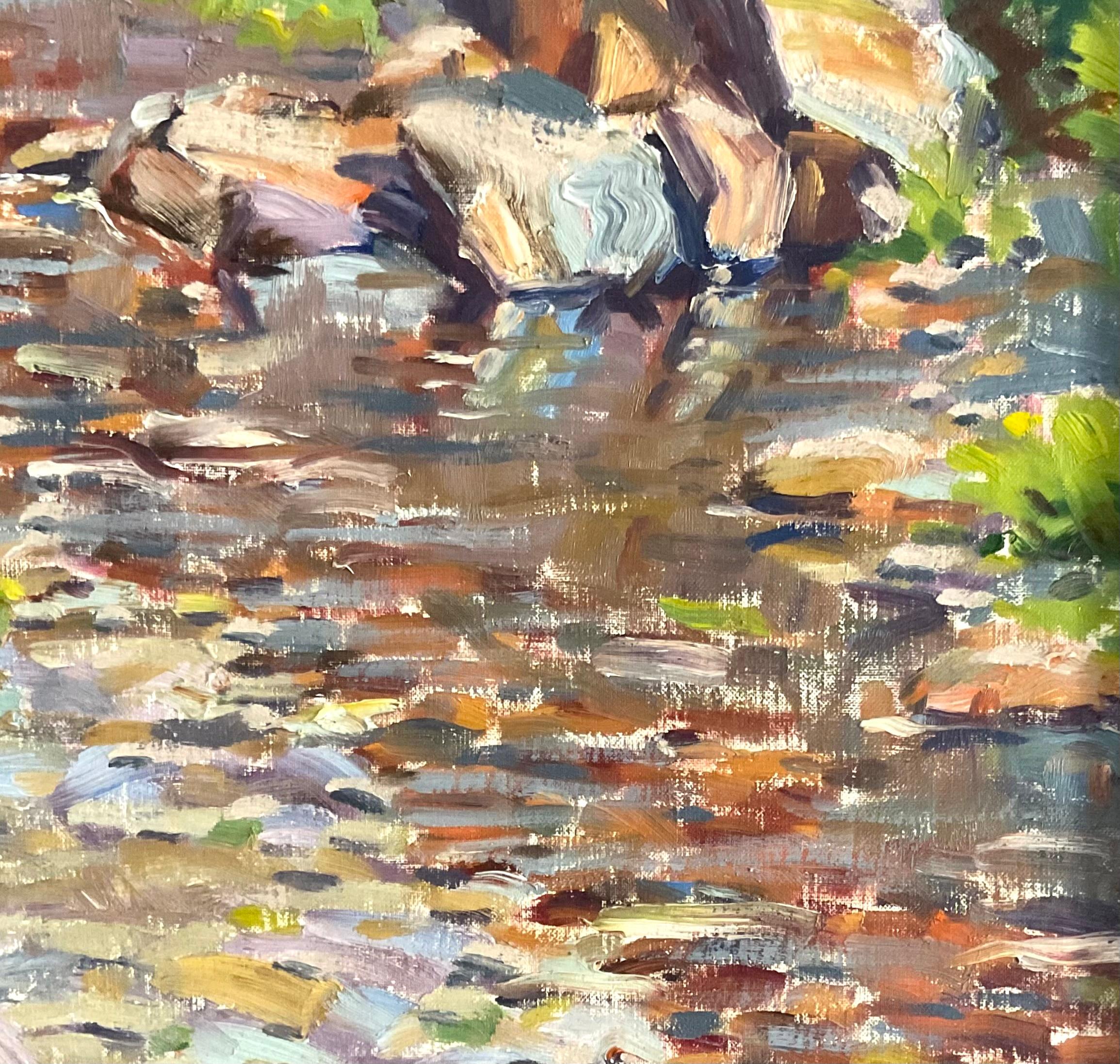 “Trail Creek Headwater” - Brown Landscape Painting by Will Caldwell