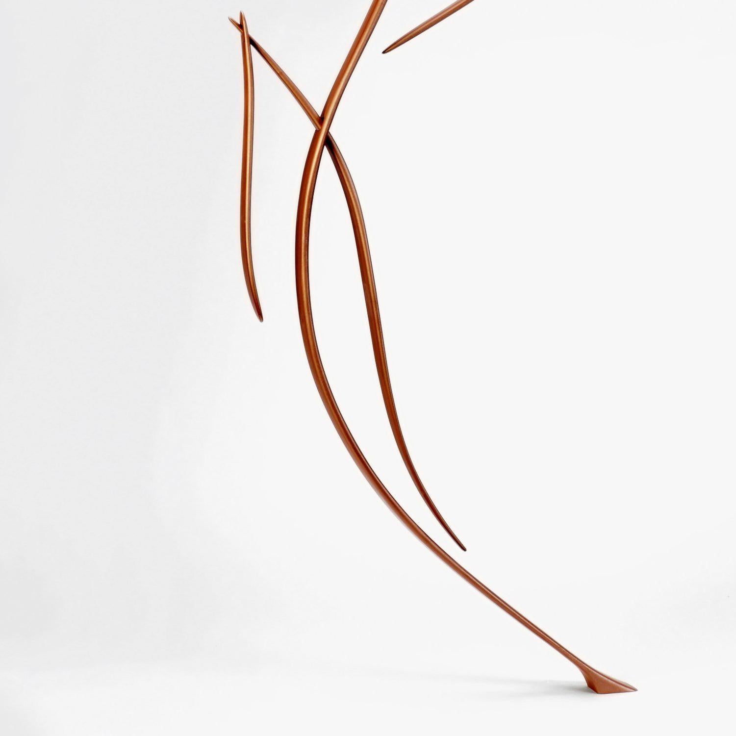 Ten Pieces Reaching Up and Over - Brown Abstract Sculpture by Will Clift