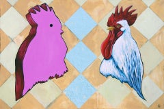 Fowl Clutter, Painting, Oil on Wood Panel