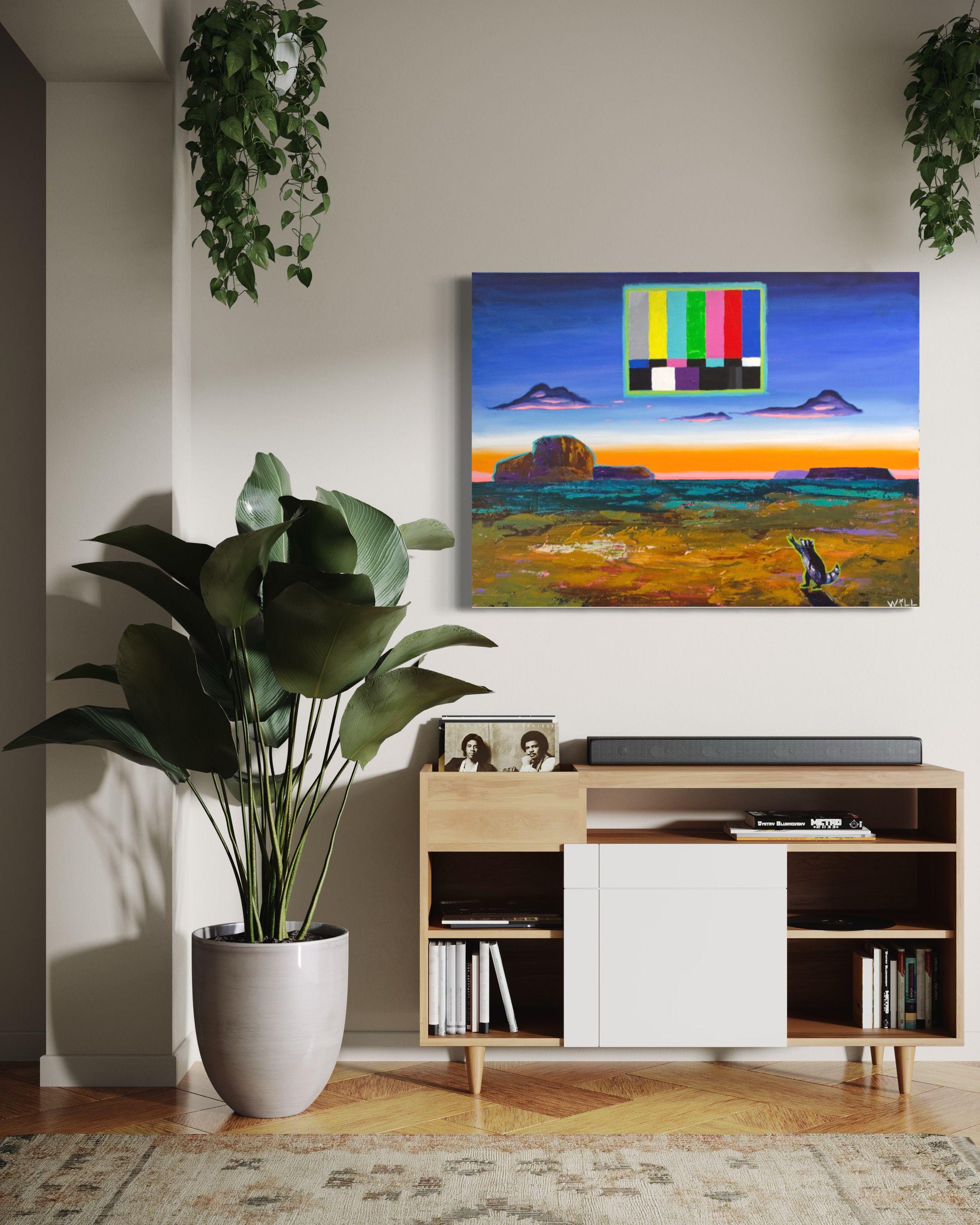 Rimaniamo alzati fino a tardi, Pittura, Acrilico su tela in vendita 1