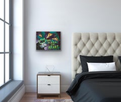 Take a Pizza My Heart, Painting, Acrylic on Wood Panel