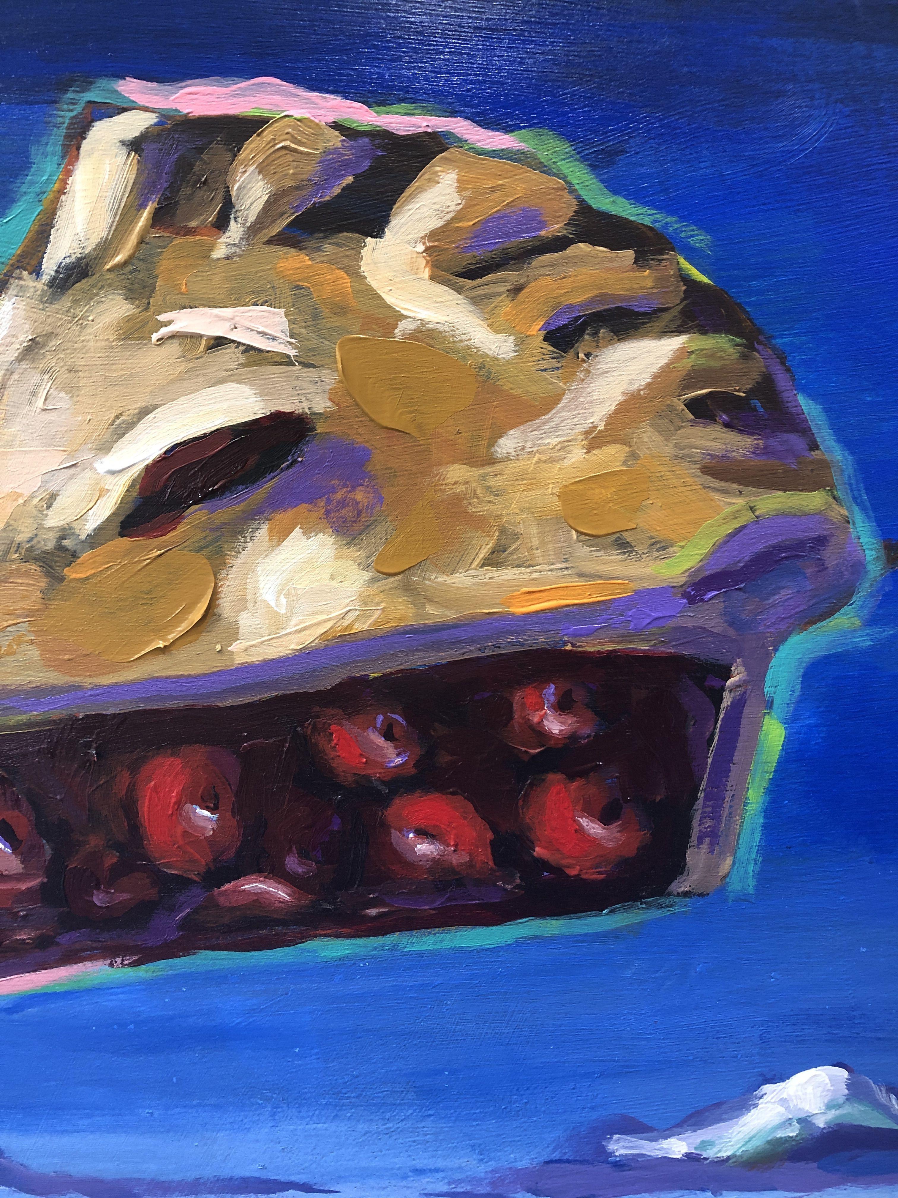 Ha Llegado el Pastel de Cerezas, Pintura, Acrílico sobre Panel de Madera 1