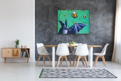 To Helles and Bat, Painting, Acrylic on Wood Panel