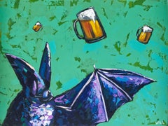 To Helles and Bat, Painting, Acrylic on Wood Panel