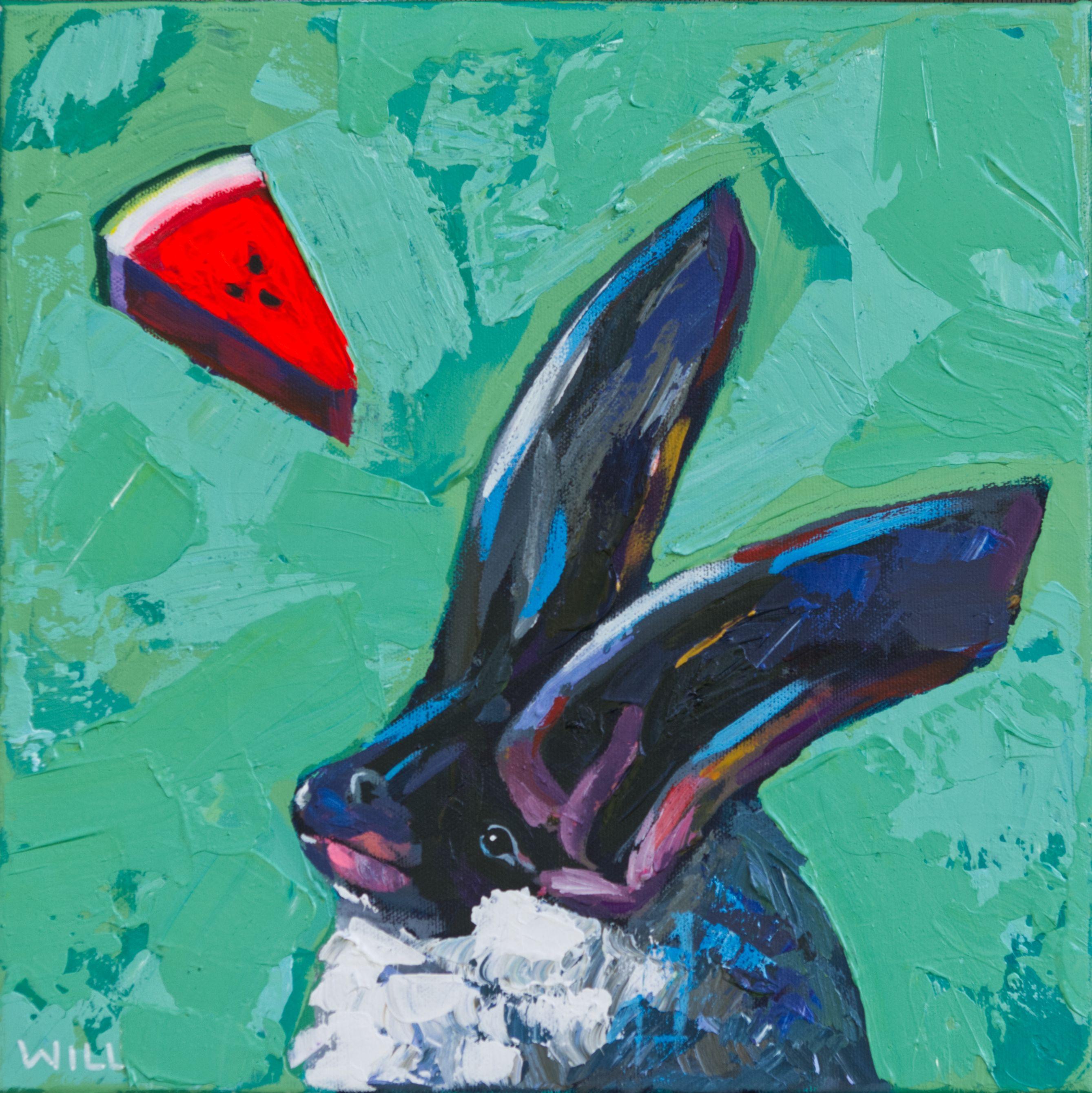 Sueños de sandía, Pintura, Acrílico sobre lienzo - Painting de Will Eskridge