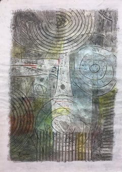 Original abstraktes Barcelona Original-Gemälde aus Acrylpapier