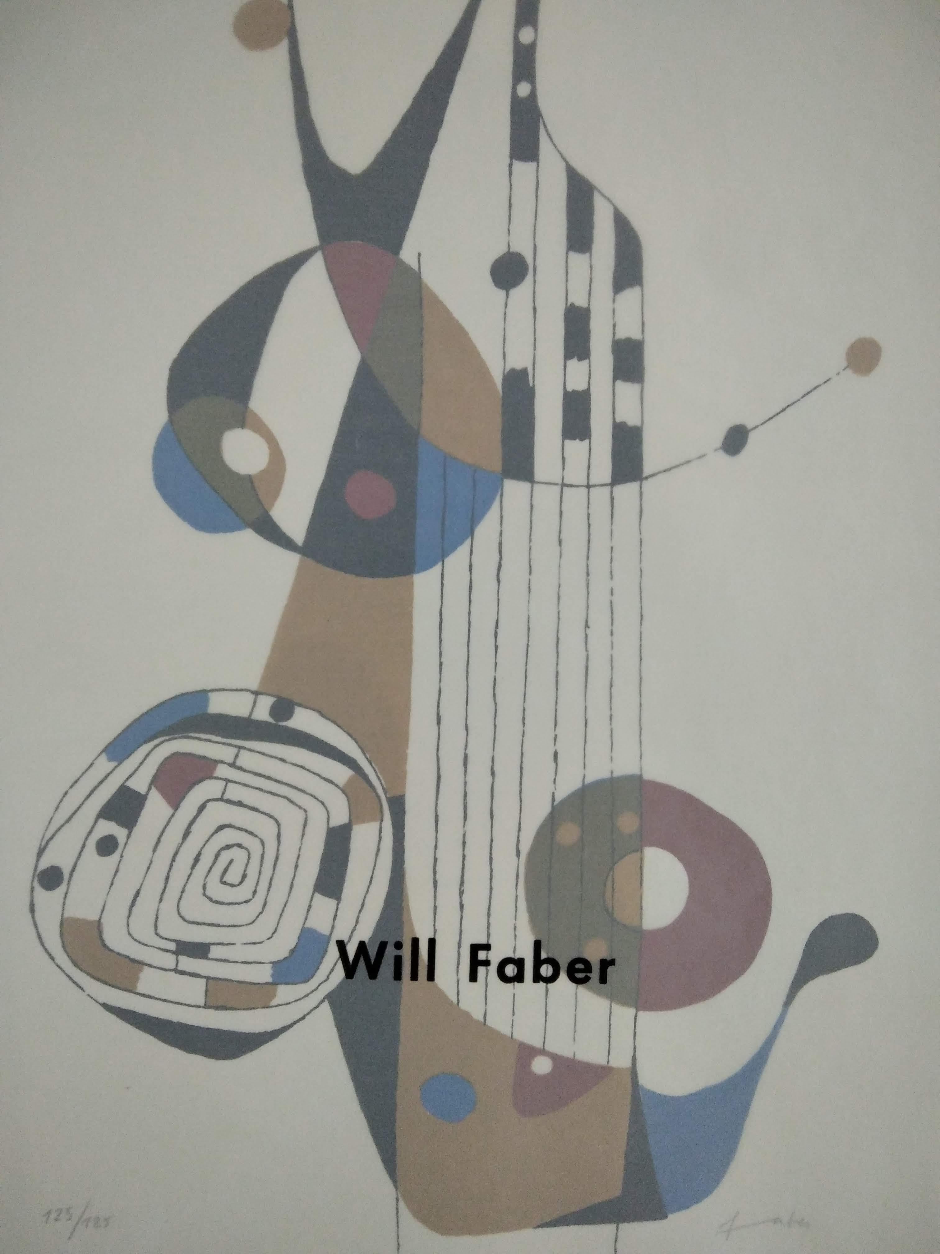 Untitled - Gray Abstract Print by Will Faber
