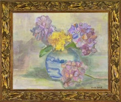 Stillleben mit Blumen – Ölgemälde von Will Fleur – Mitte des 20. Jahrhunderts