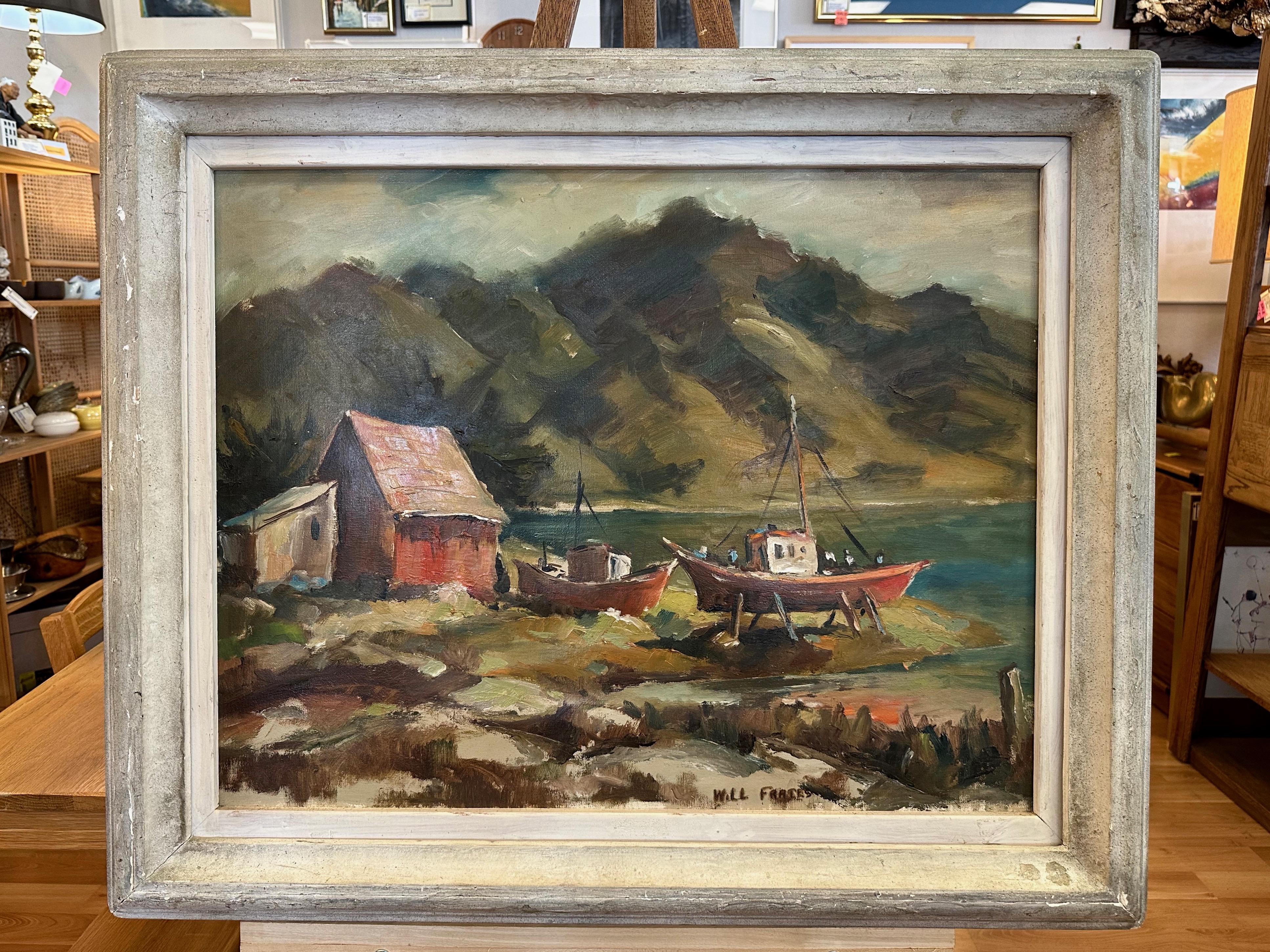 Will Frates, “Princeton Beach”, Impressionist Landscape Oil Painting, c. 1950 For Sale 5