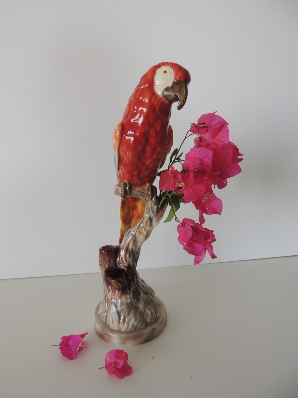 Will George California Porcelain Art Pottery Macaw Parrot Figurine Vase, 1940's 5