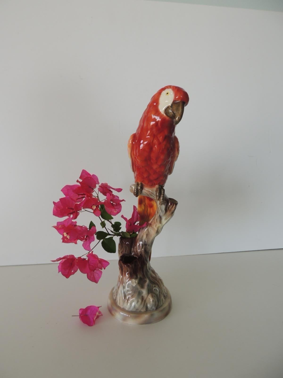 Will George California Porcelain Art Pottery Macaw parrot figurine vase 1940's.
Pasadena. CA
Size: 5