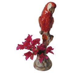 Will George California Porcelain Art Pottery Macaw Parrot Figurine Vase, 1940's