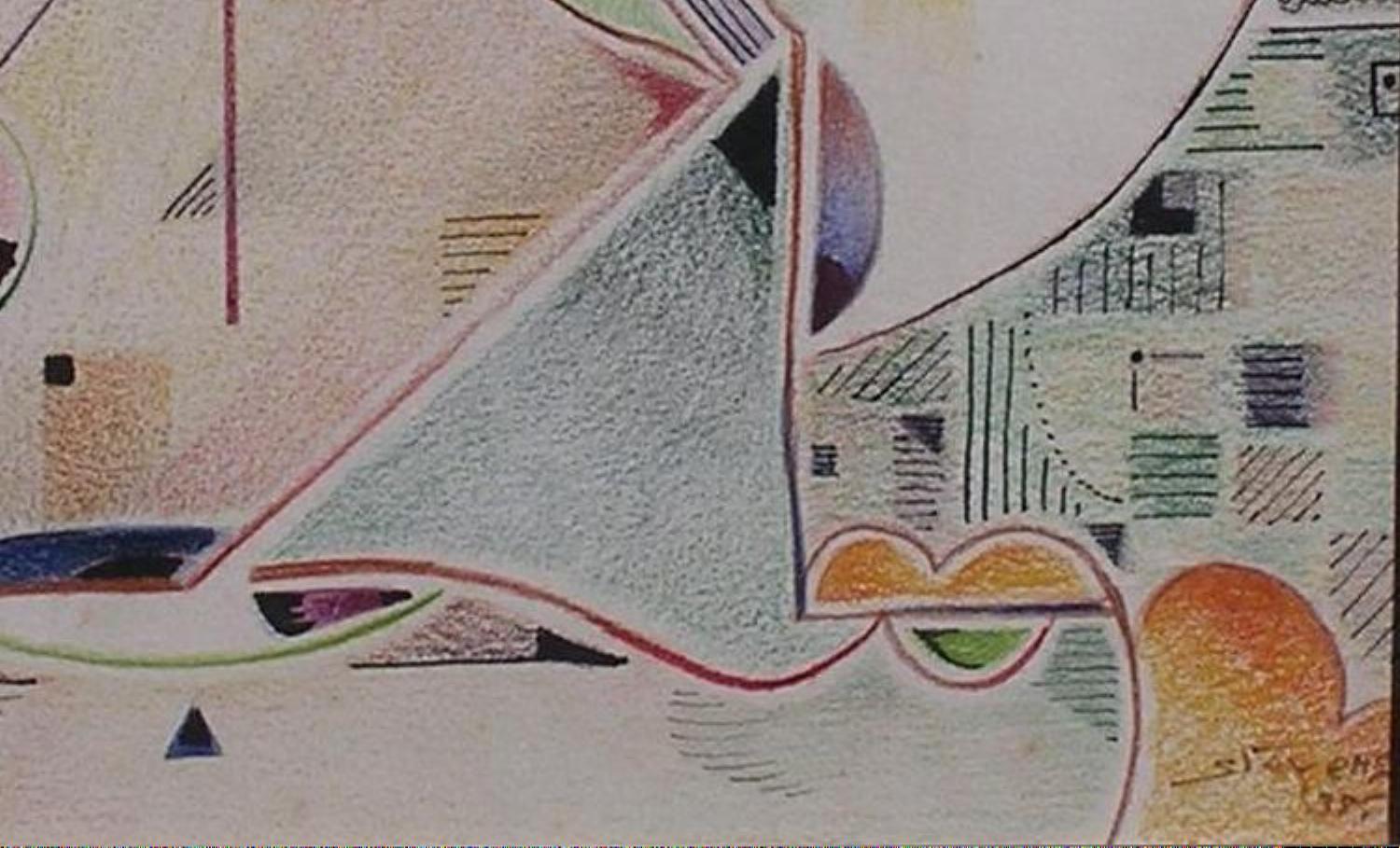 Will Henry Stevens Abstrakte Mischtechniken, 1938 – Komposition Nr. 5“ im Zustand „Gut“ im Angebot in Phoenix, AZ