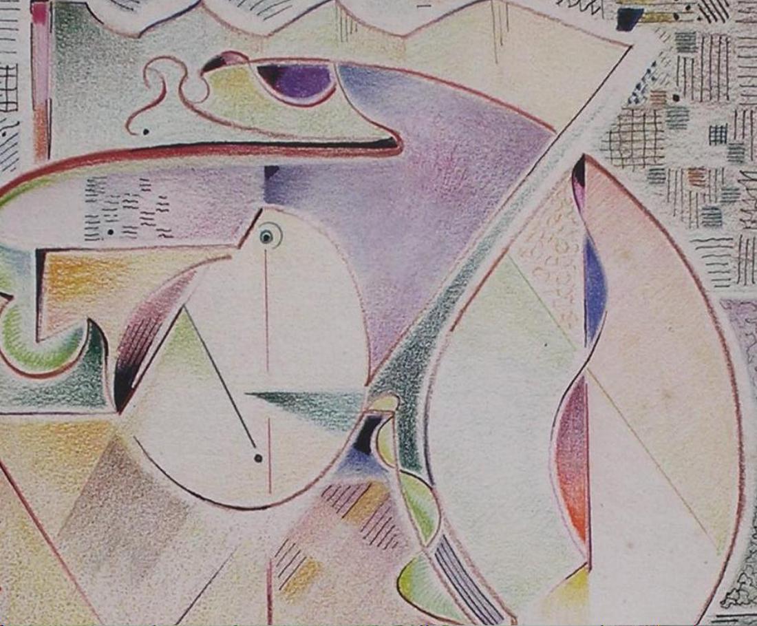 Will Henry Stevens Abstrakte Mischtechniken, 1938 – Komposition Nr. 5“ (Mitte des 20. Jahrhunderts) im Angebot