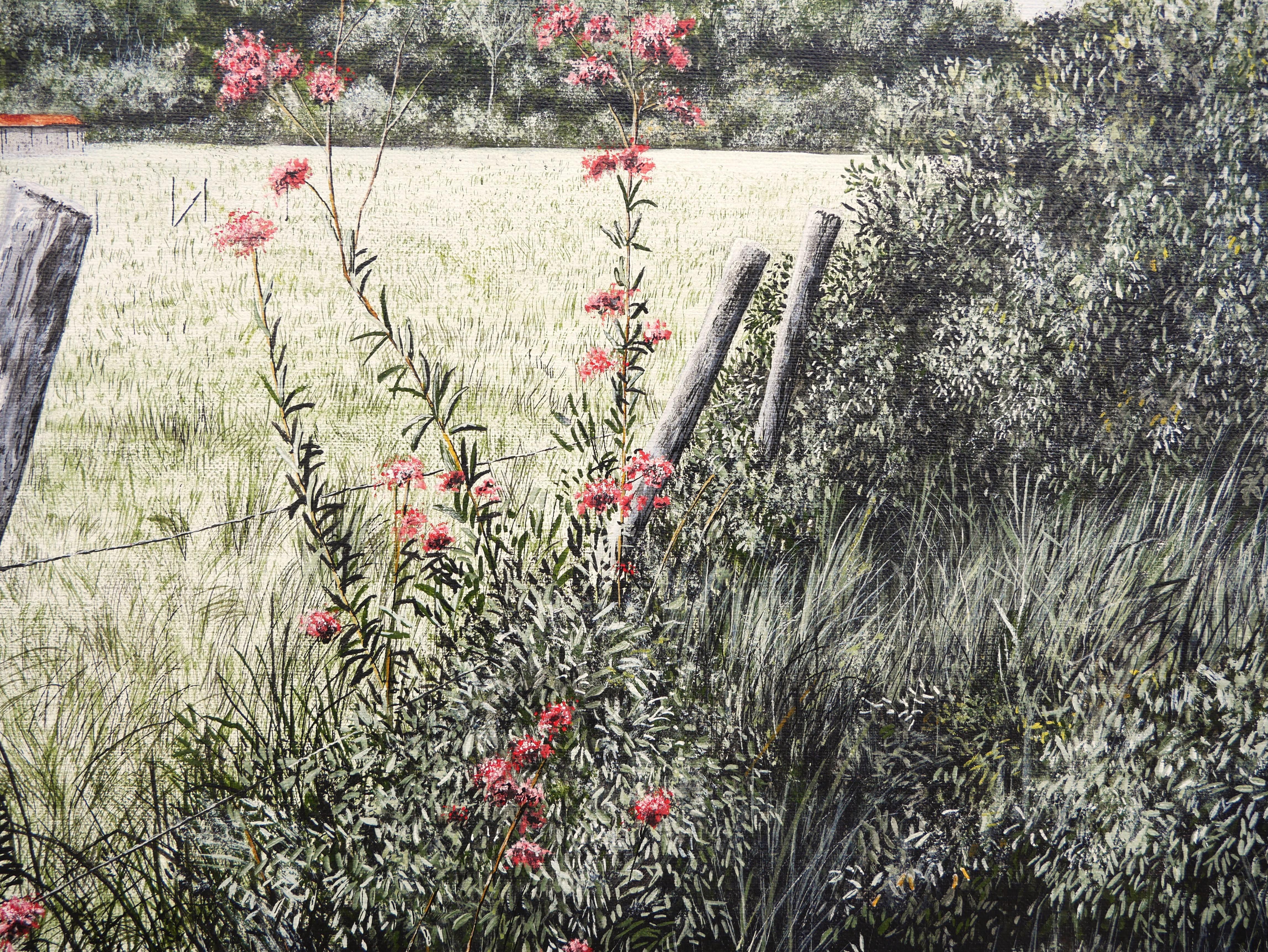 “Wild Roses” Hyper Realistic Rural Southern Landscape Painting of a Farm 3
