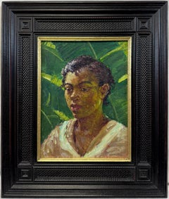 “Jamaican Girl with Curls, c. 1935” American Impressionist Portrait Lyme CT