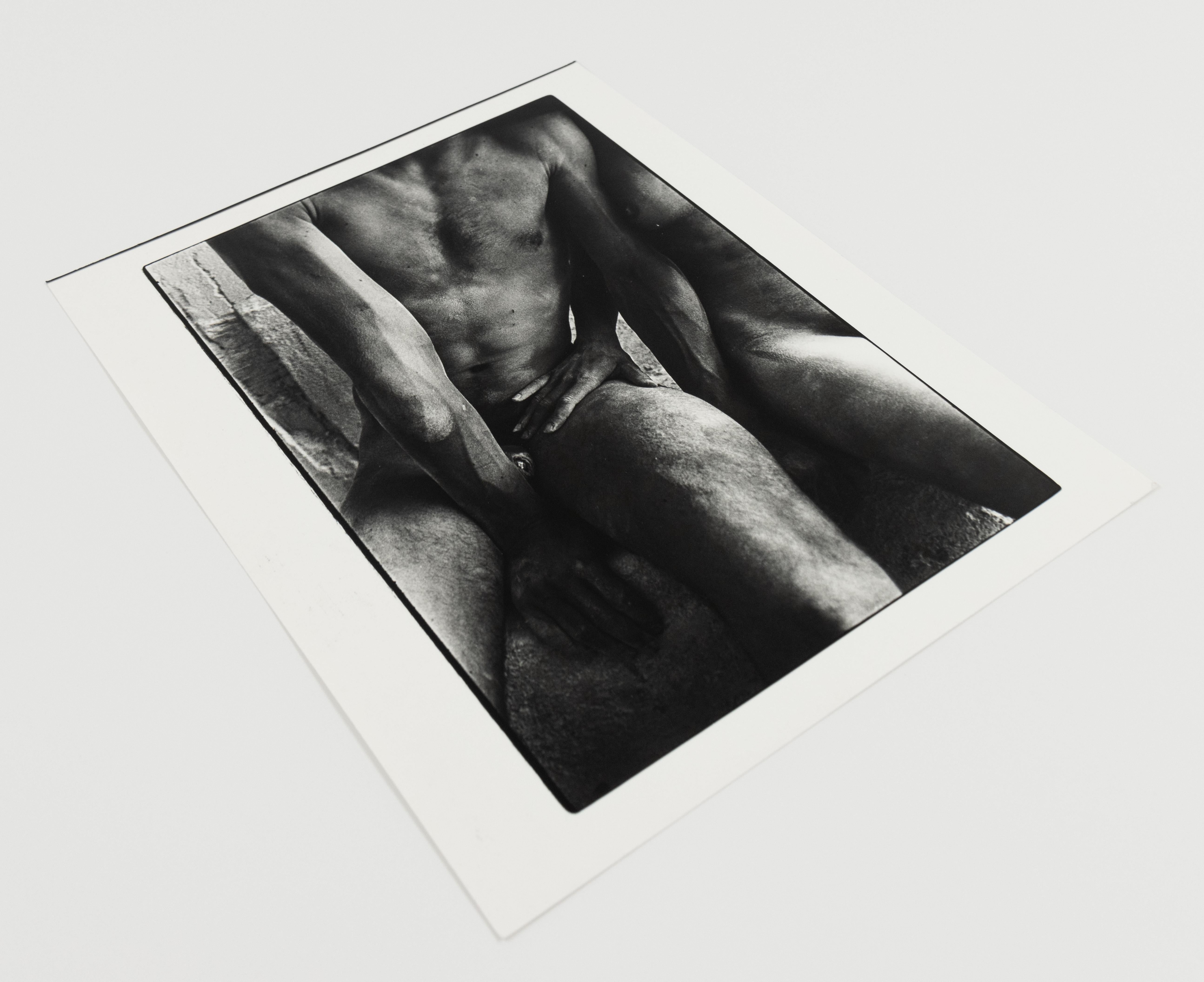 Michael and Cathy in Les Baux in Arles, Two Models from AM Workshop - Black Black and White Photograph by Will McBride