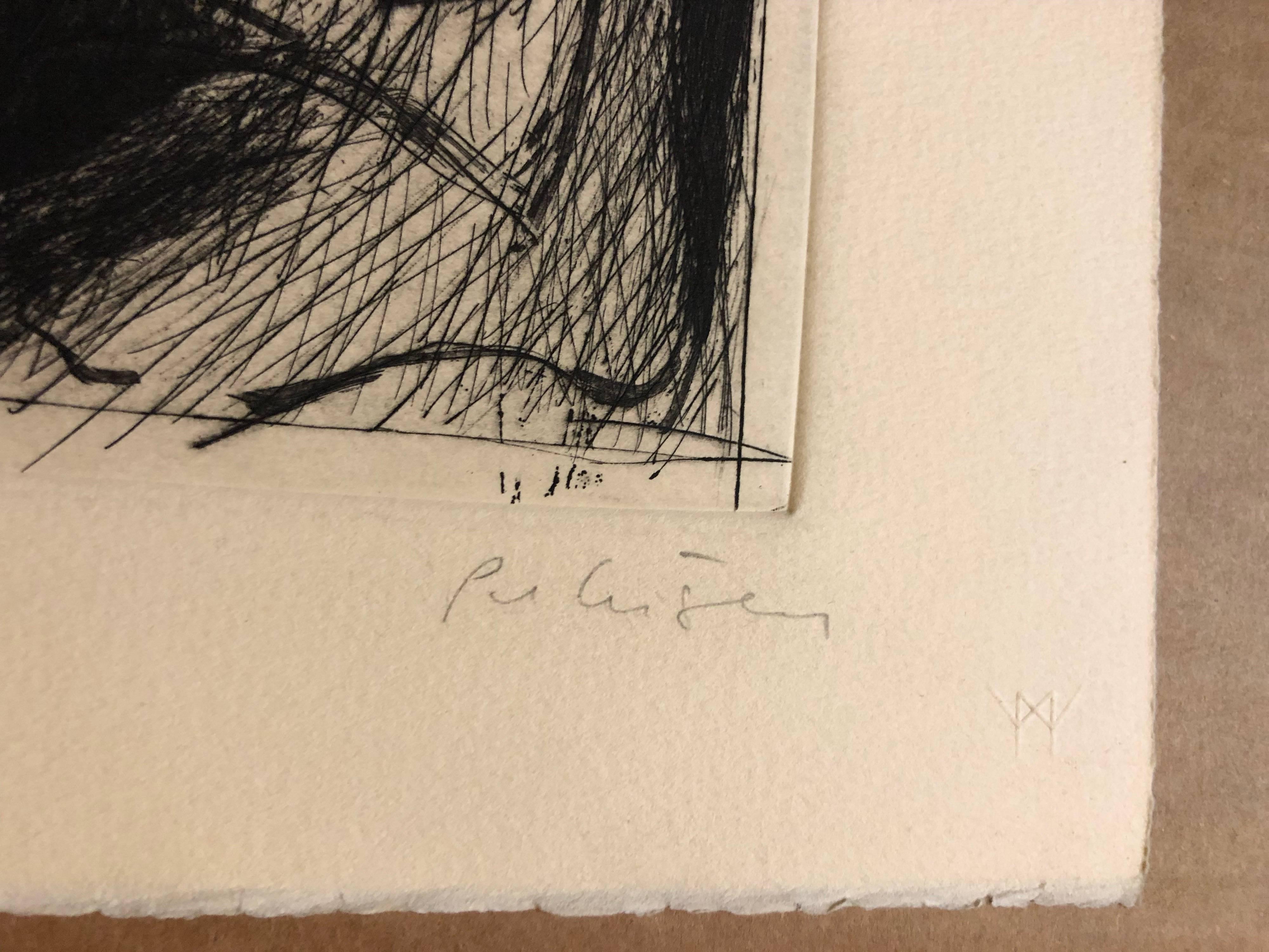 Will Petersen, a painter, master printer and a poet, was born in
Chicago. (Amer. 1928-1994) created this limited edition Etching on Arches paper at
the Lakeside Studio.

The LITHOGRAPH PRINT is from a limited edition of 25 (Roman Numerals),
printed