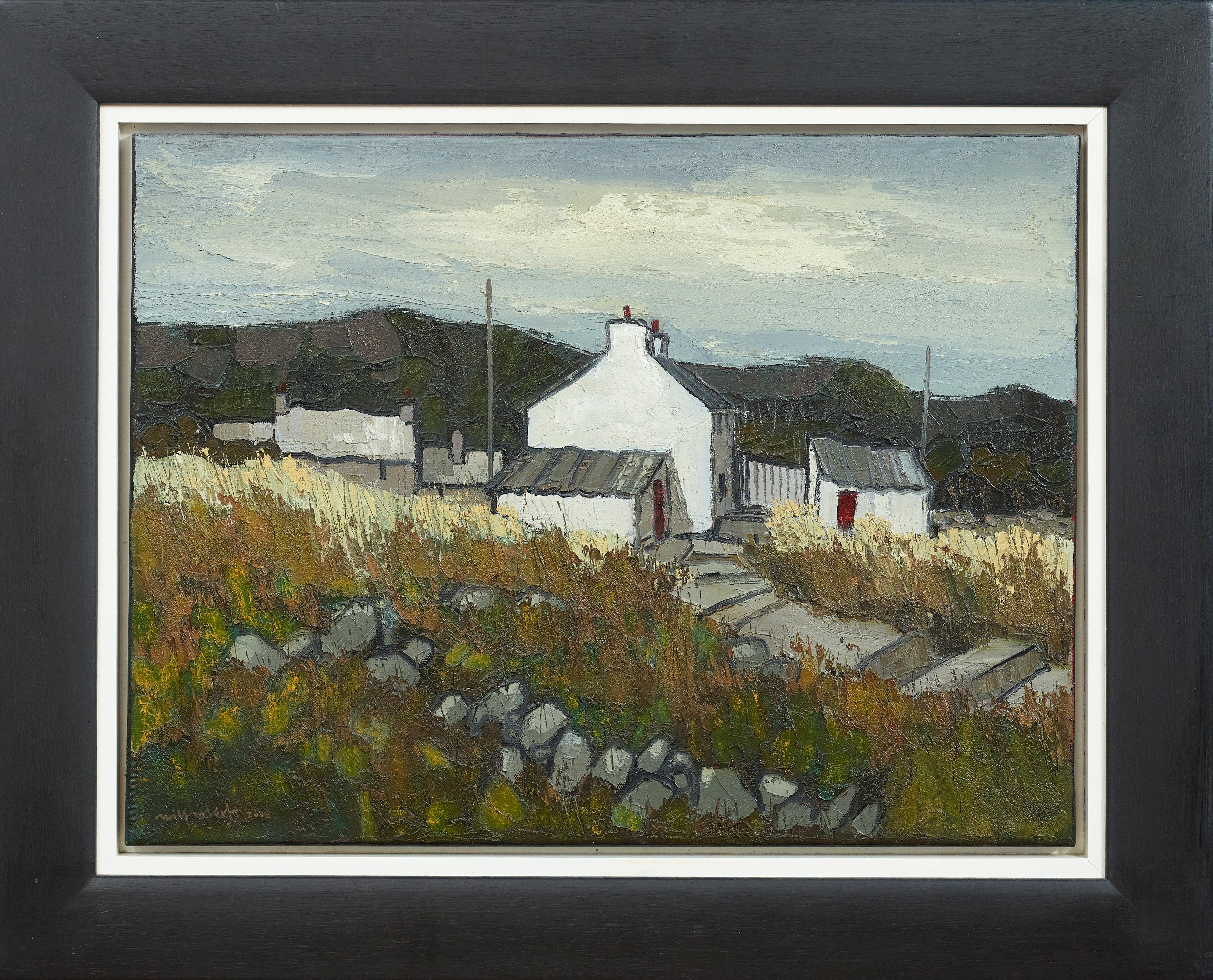 With a rich impasto and organic colour palette you can see Wilf Roberts takes great inspiration from Sir Kyffin Williams – a fellow Welsh landscape painter.
Wilf Roberts was born in 1941 on the Isle of Anglesey. In his early years he was raised in