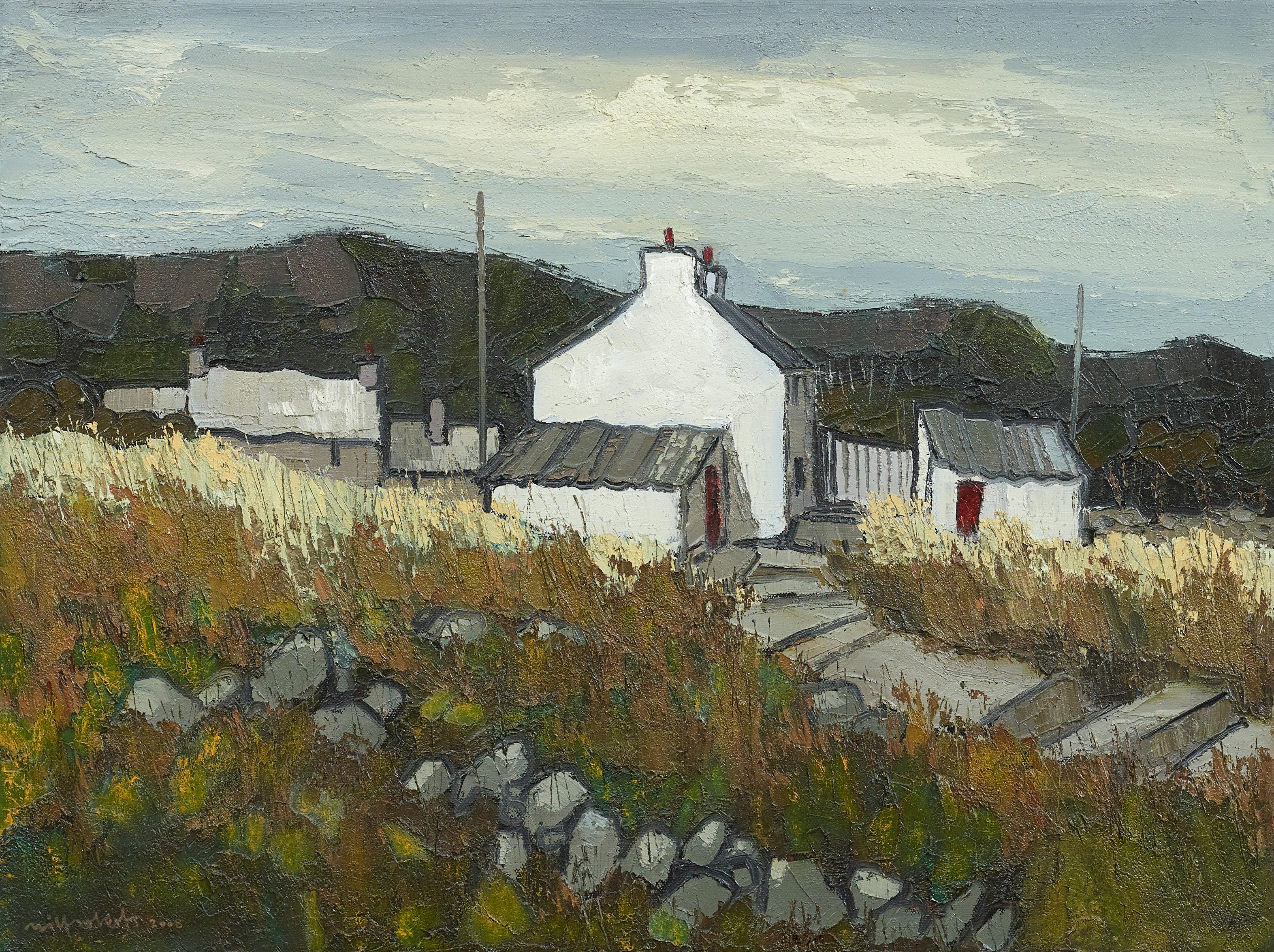 Will Roberts Landscape Painting - Welsh Landscape Oil Painting 'TyWill' by Wilf Roberts