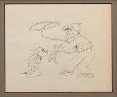 Will Rogers Autograph and Original Walt Disney Animation Drawing, 1930
