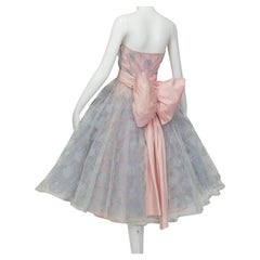 Will Steinman New Look Pink Blue Strapless Back Bow Ballerina Dress - XS, 1950s