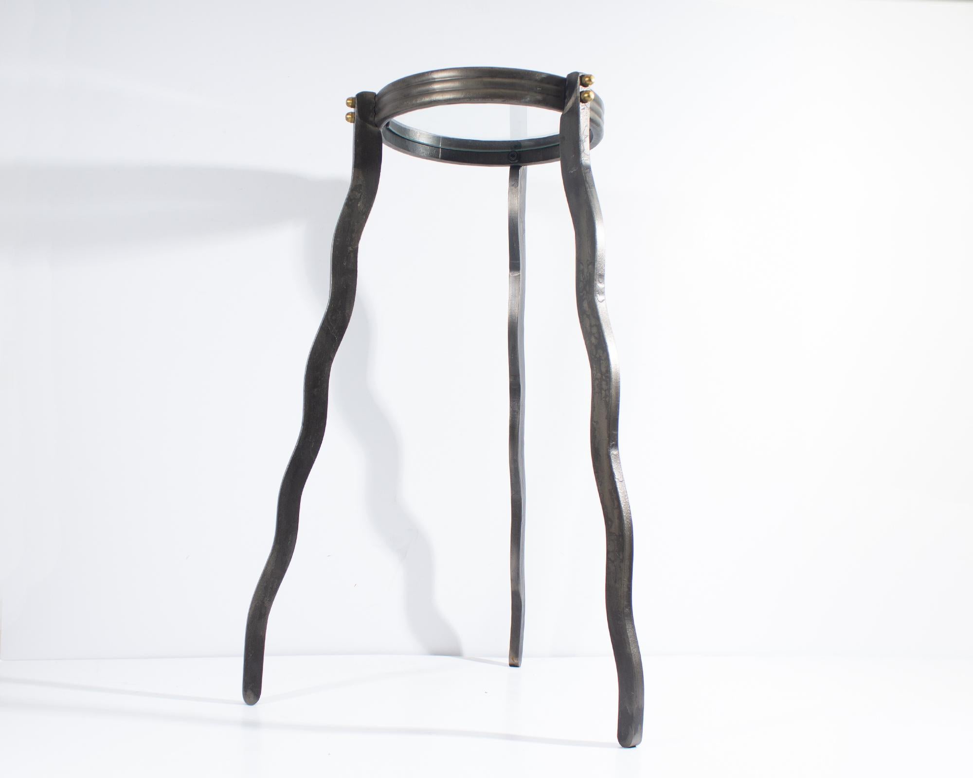Will Stone Postmodern Metal Accent Table For Sale 4