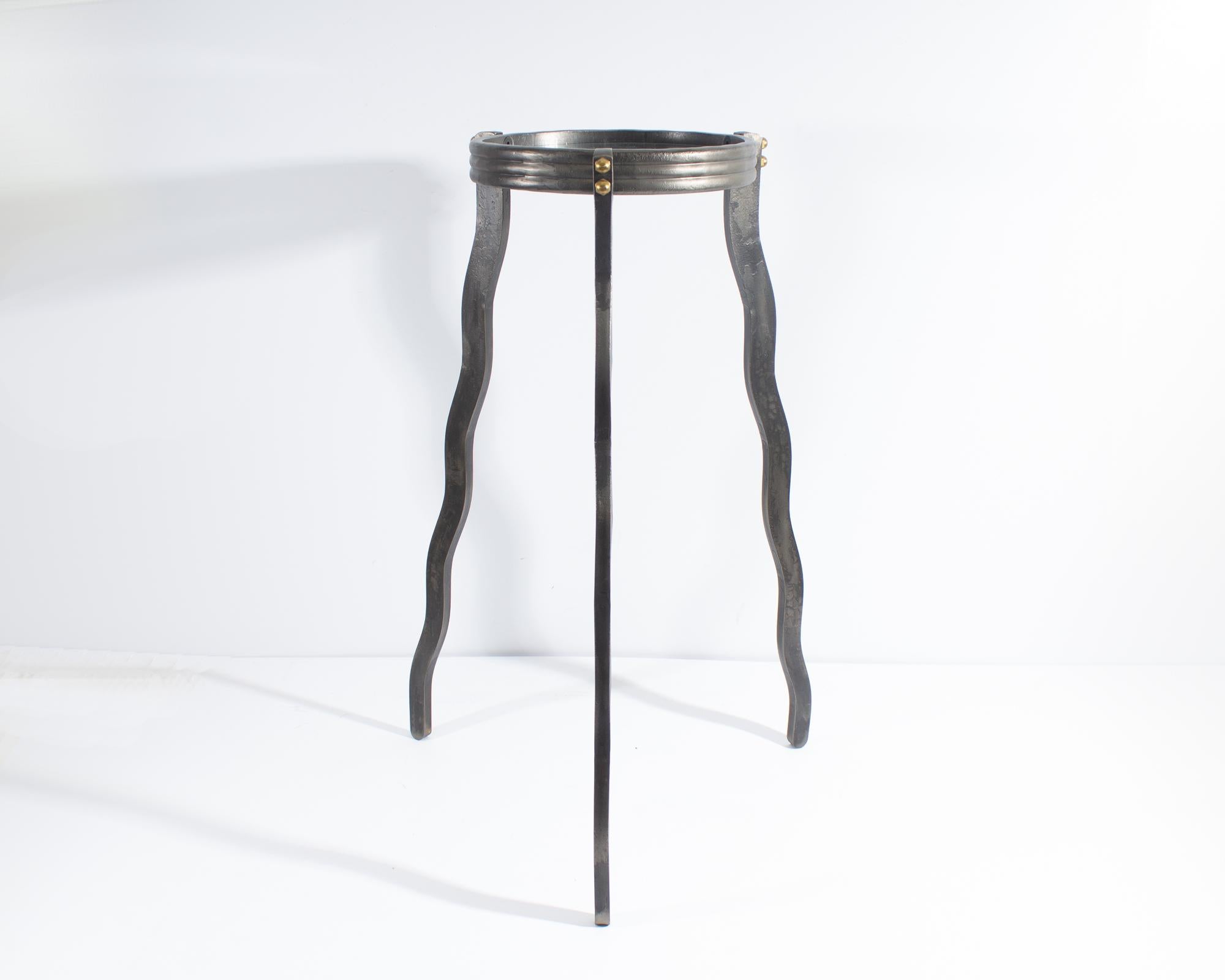 Post-Modern Will Stone Postmodern Metal Accent Table For Sale