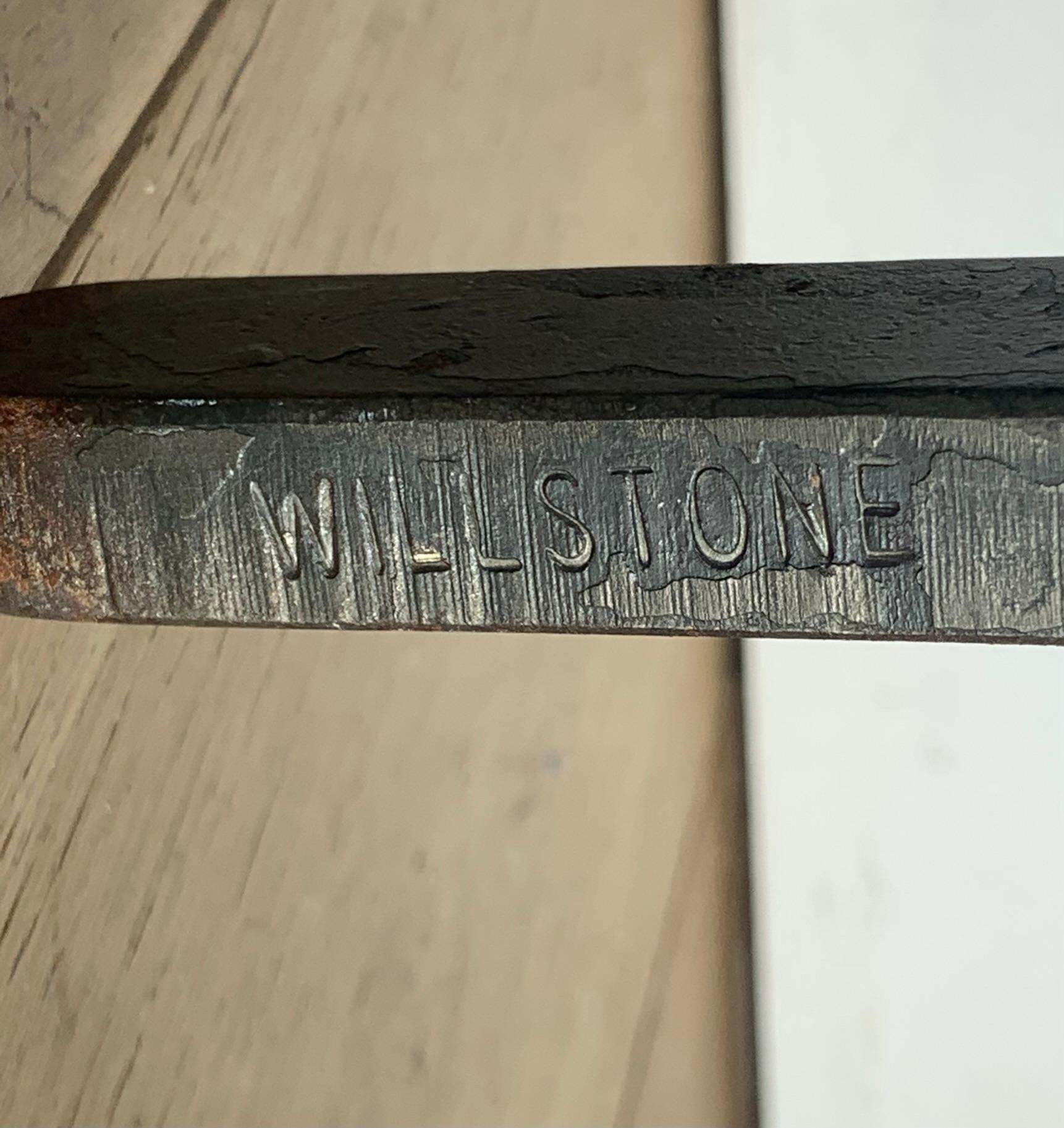 Will Stone Steel and Glass Squiggle Side Table, Signed, circa 1980 3