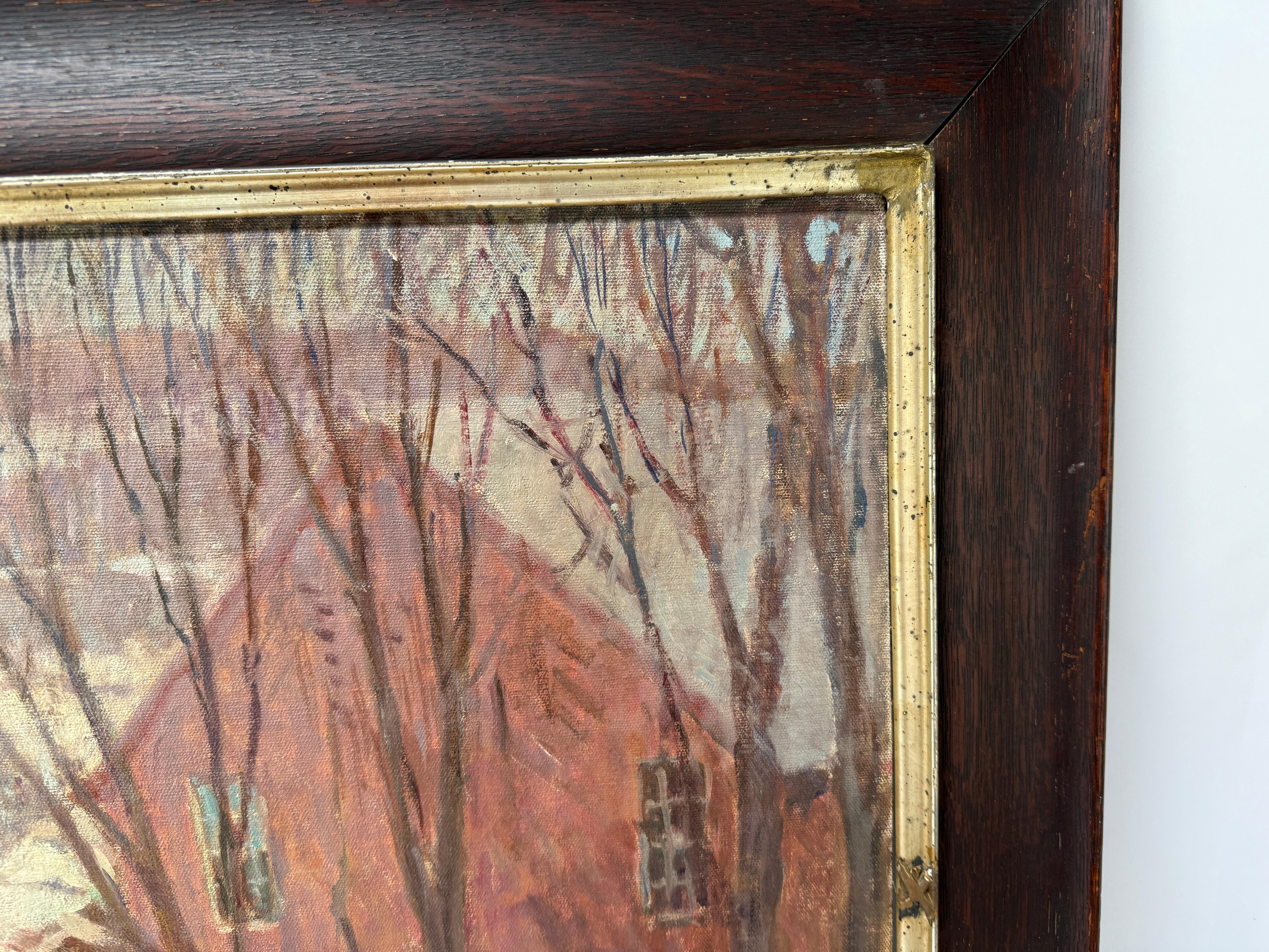 Will Taylor,  Impressionistische Kühe in einer Schneelandschaft, Öl auf Leinwand, Neuengland, Öl (amerikanisch) im Angebot