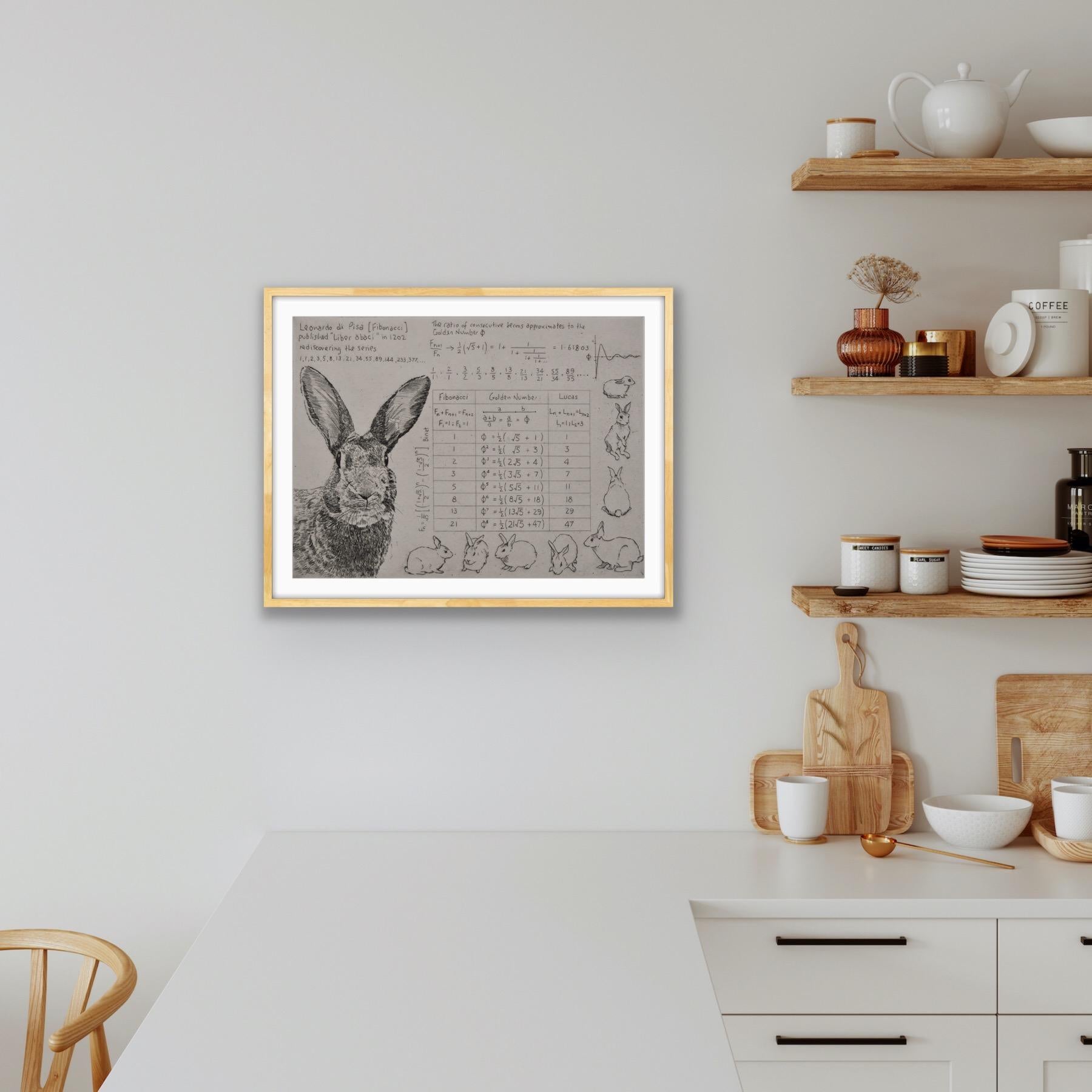 Fibonacci's Rabbit, Art print, Animal Art, Mathematics For Sale 7