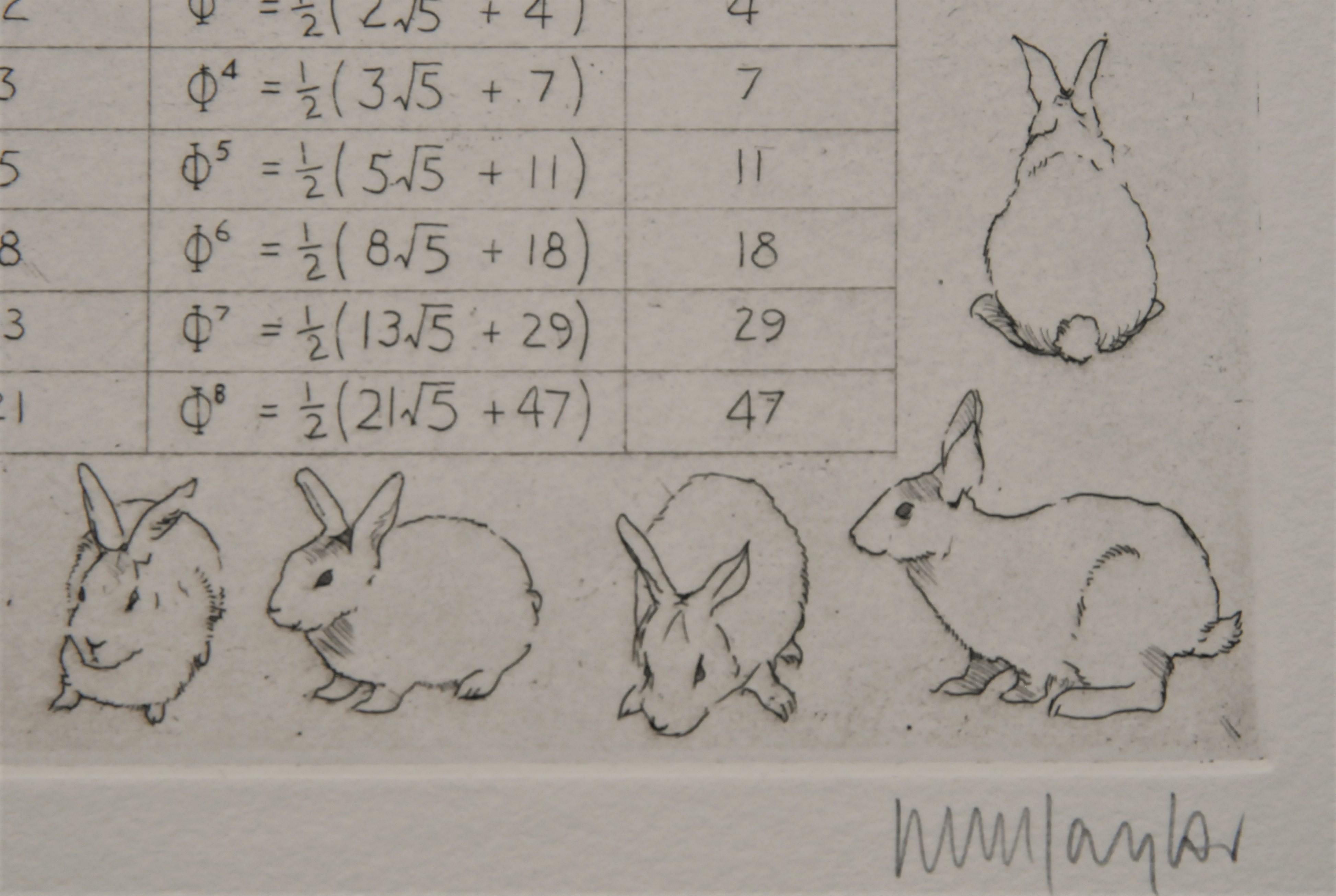 Fibonacci's Rabbit, Art print, Animal Art, Mathematics For Sale 2
