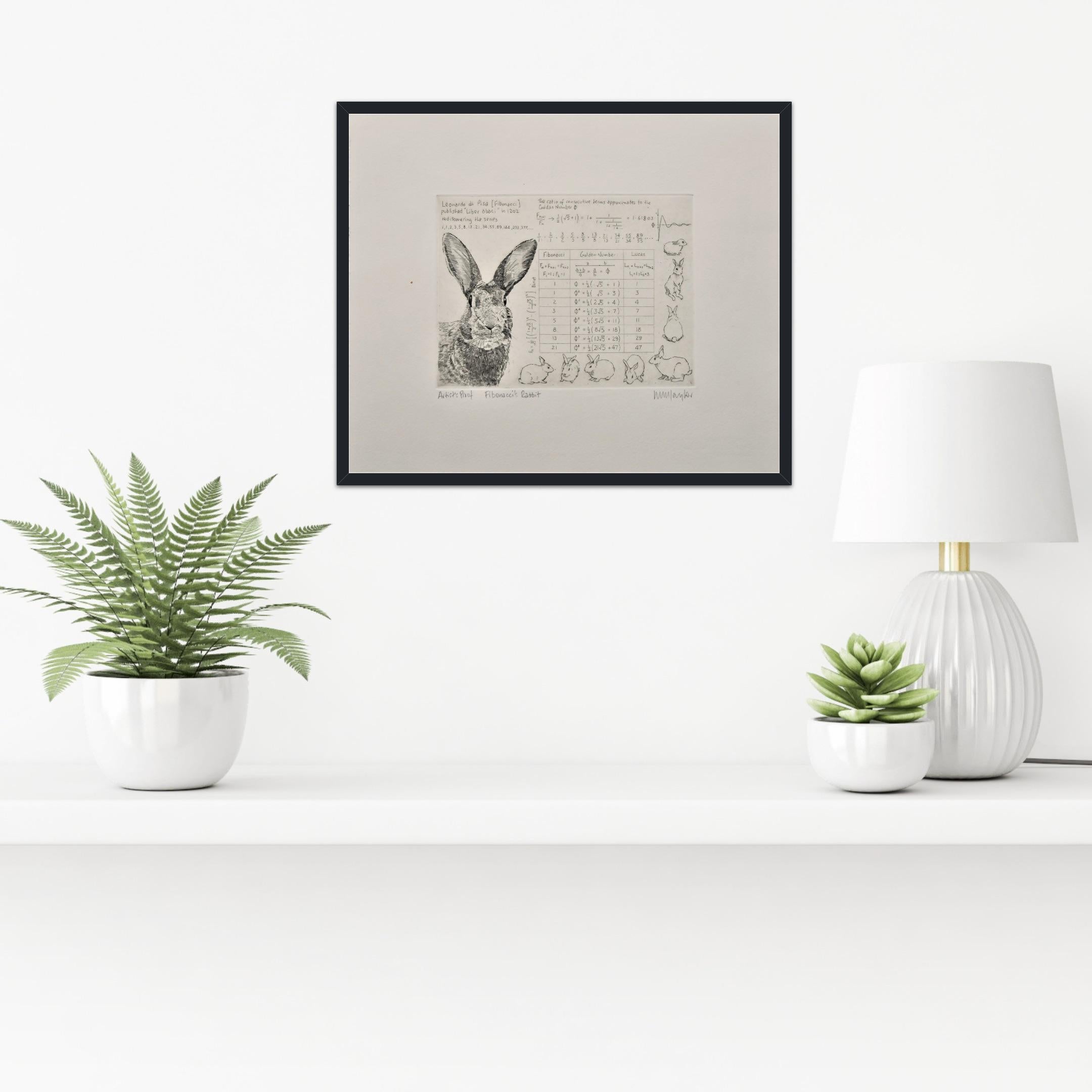Fibonacci's Rabbit, Art print, Animal Art, Mathematics For Sale 4