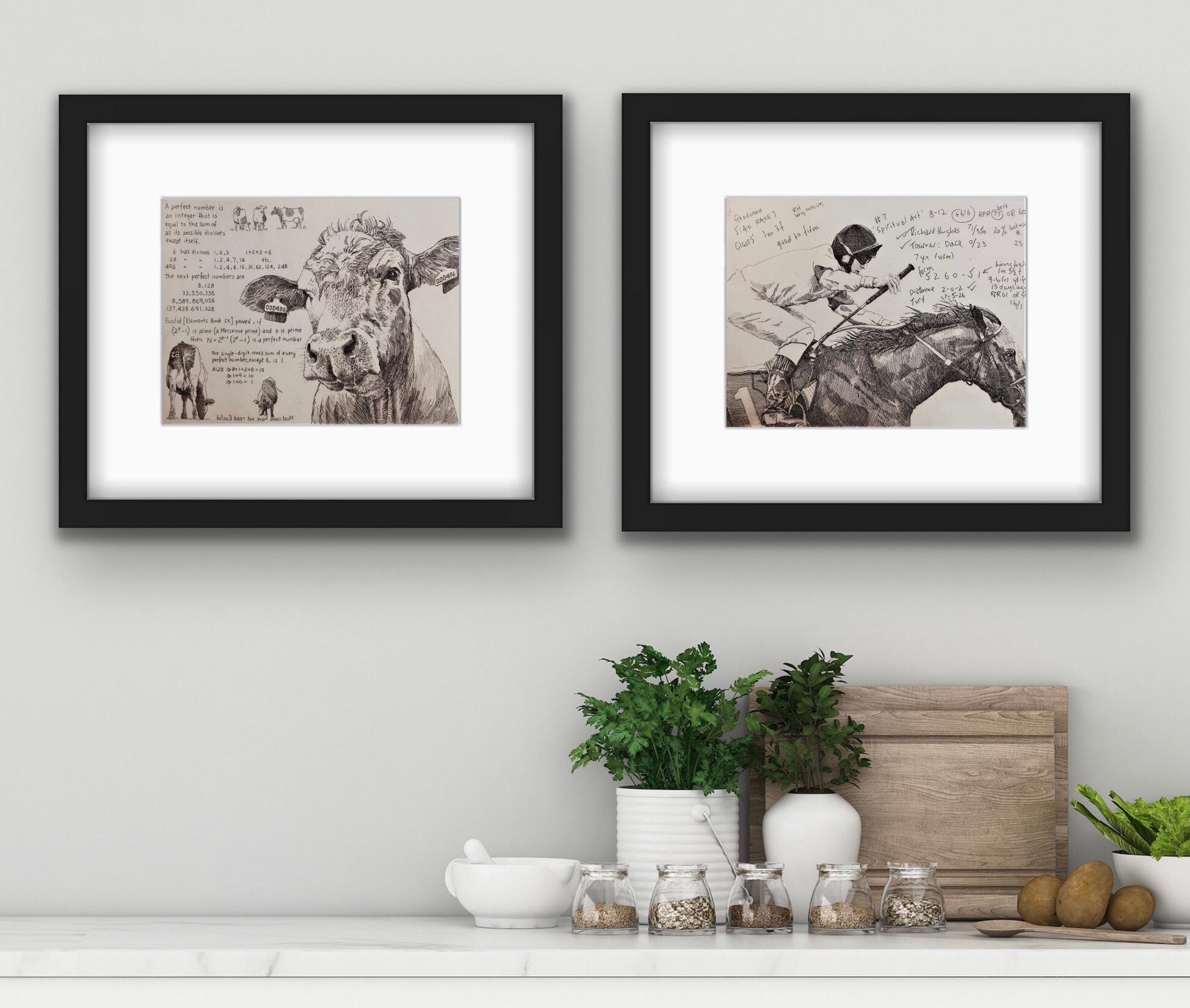 The Perfect Cow and The Racing Selection diptych - Print by Will Taylor