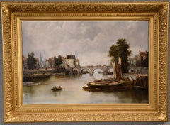 Oil Painting by William Howard "St Angers Bridge on the Rhine"
