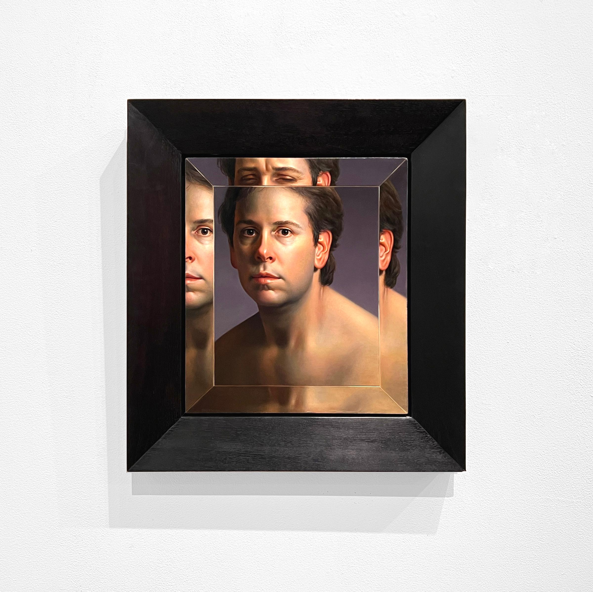 BEVELED - Contemporary Self Portrait / Photorealism / Trompe l'oeil - Painting by Will Wilson