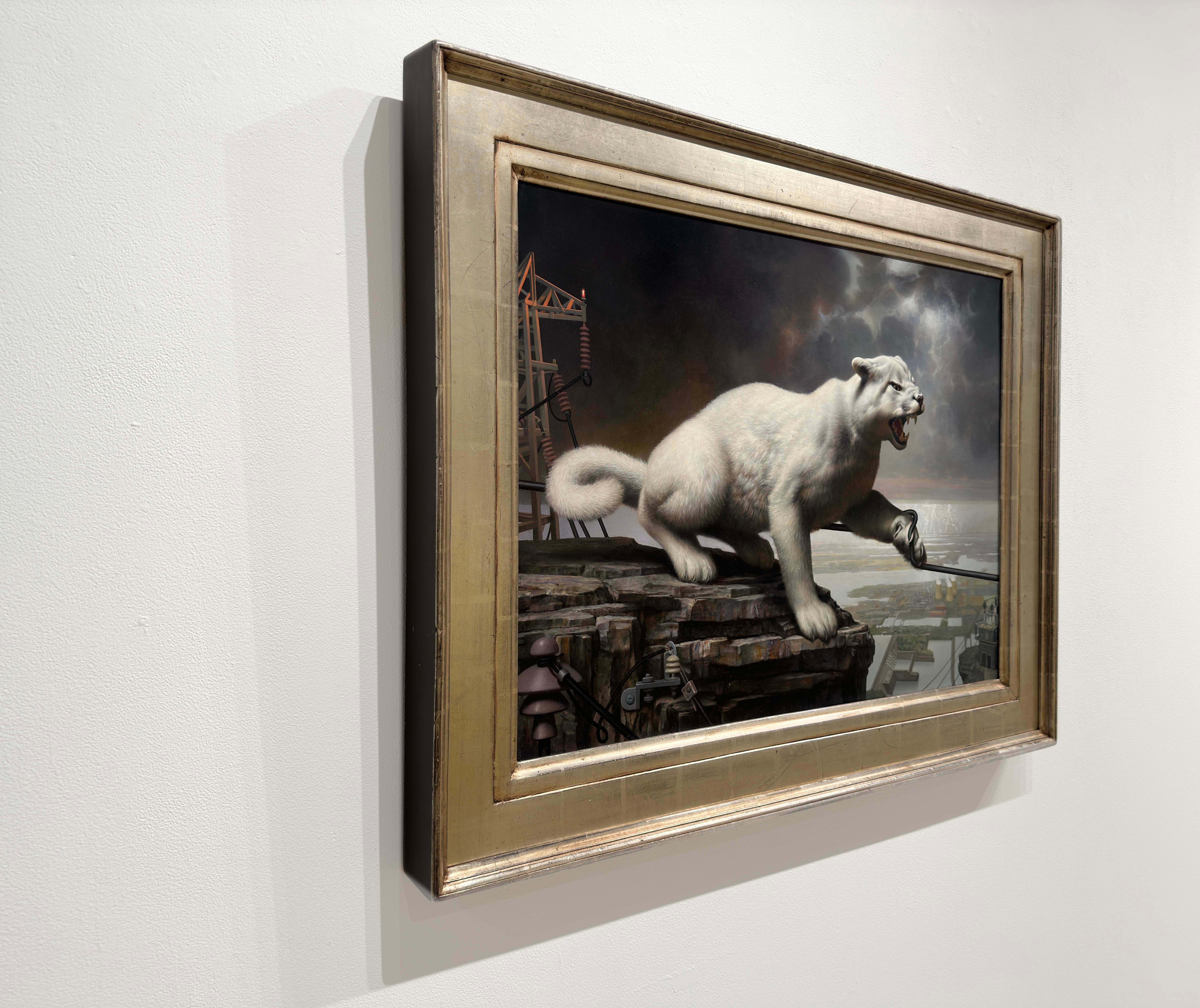 CORRIDOR - Zeitgenössischer Hyperrealismus / Tierallegorie / Stadtbild / Landschaft (Grau), Animal Painting, von Will Wilson