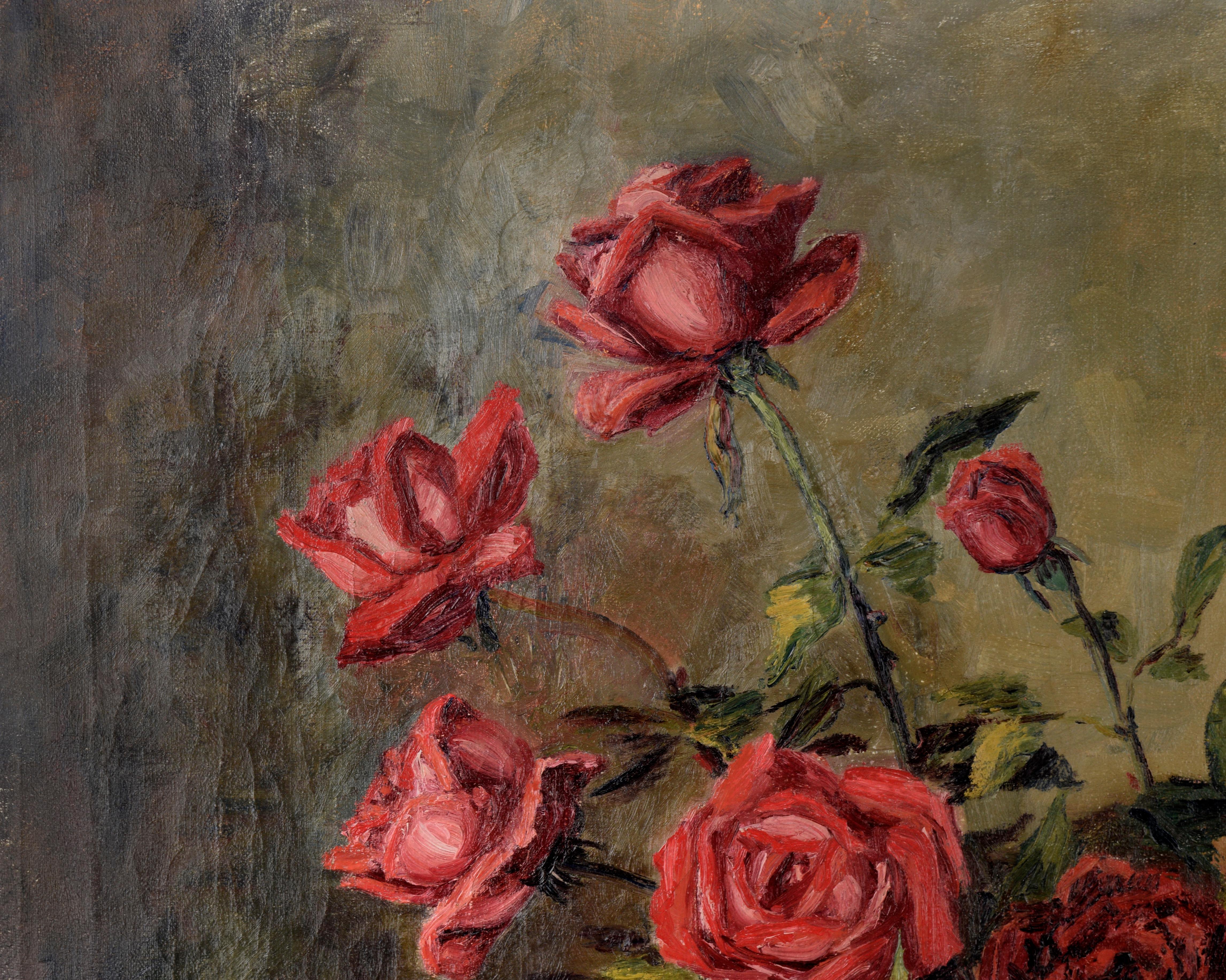 Les Pirates of Penzance - Roses et natures mortes de Willie Kay Fall - Texas  - Impressionnisme américain Painting par Willa Kay Fall 