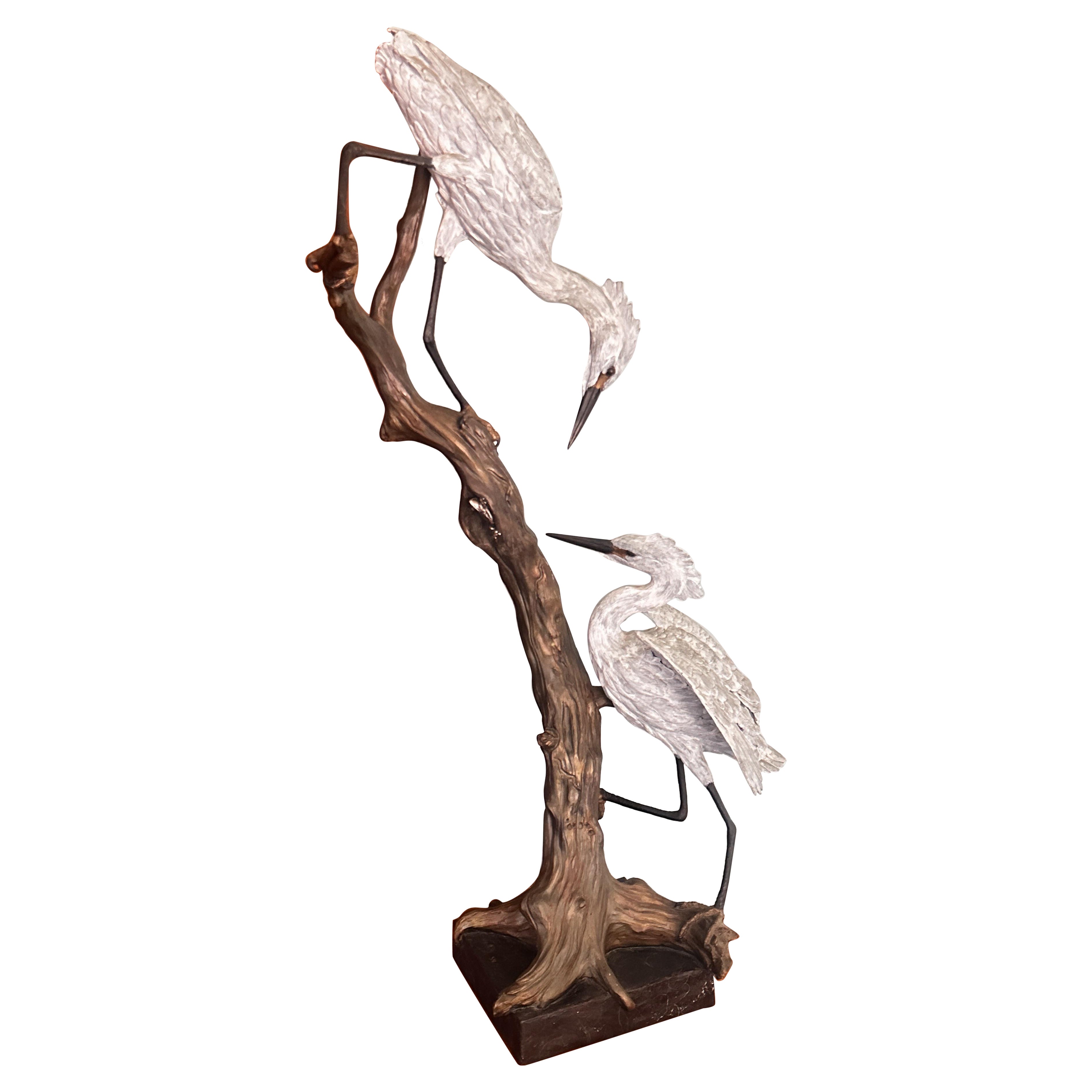 Willam H Turner (1943) 'Snowy Egrets' Grande sculpture en bronze en vente