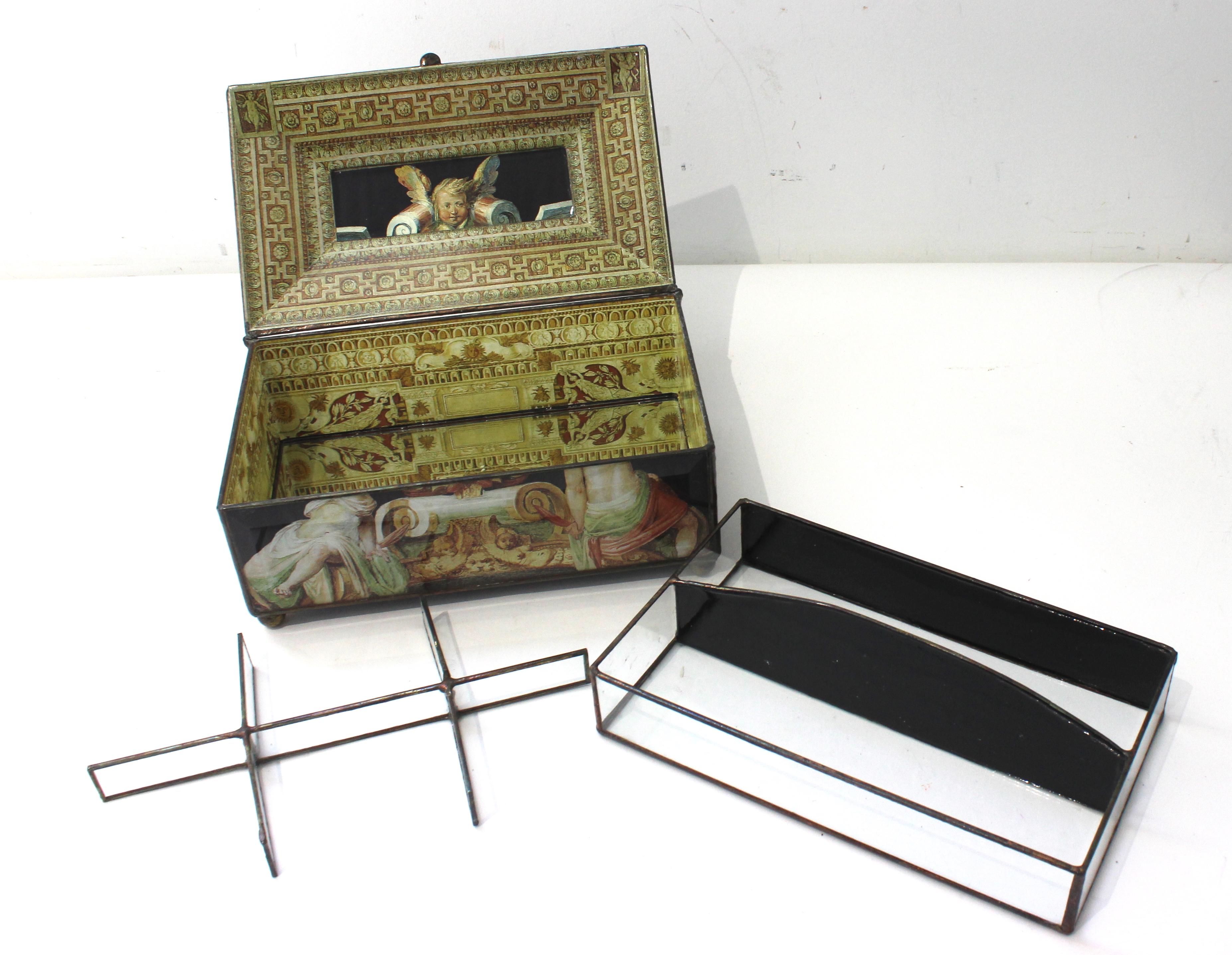 Neoclassical Revival Willan F Decoupaged Jewelry Box For Sale