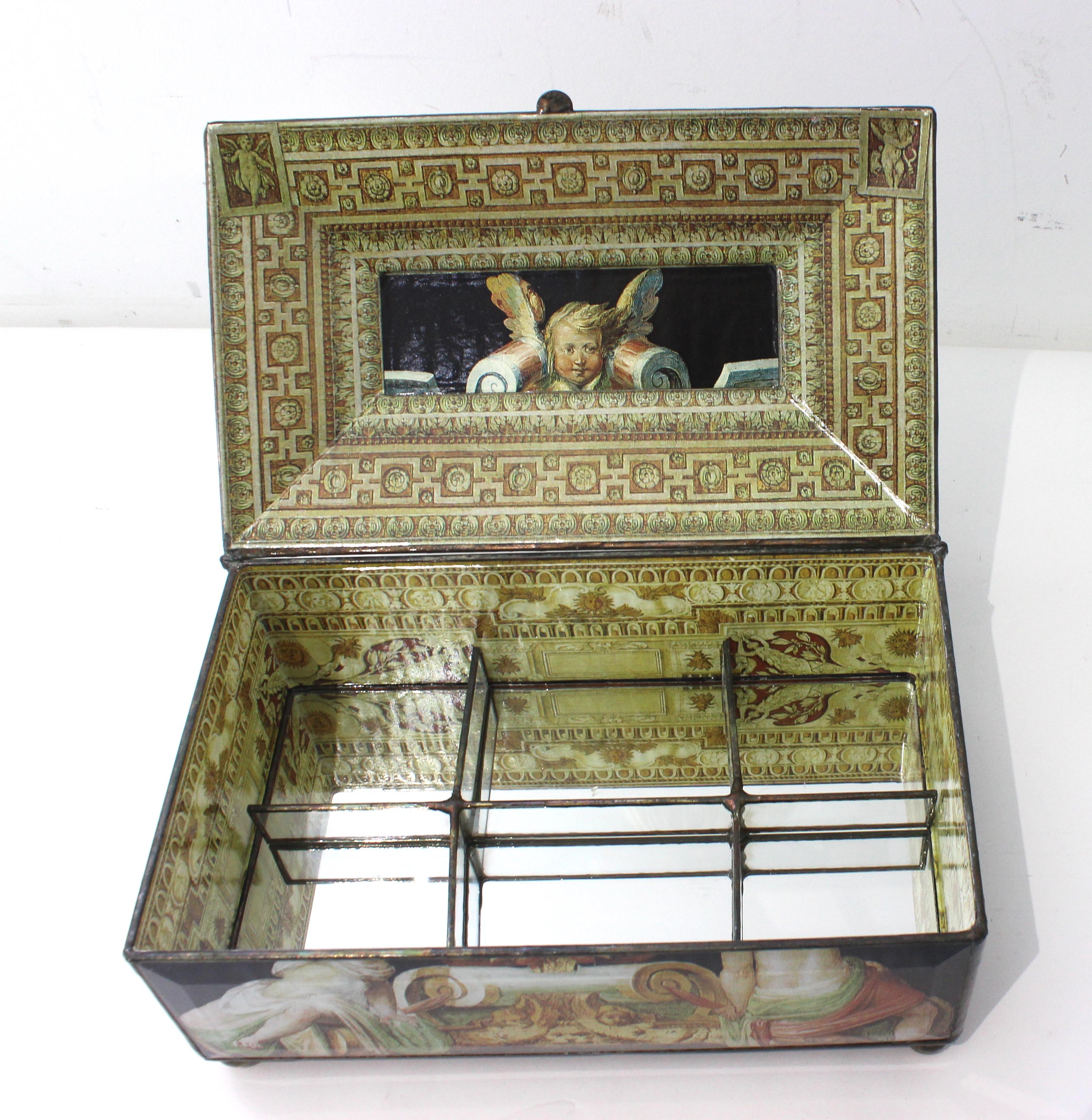 American Willan F Decoupaged Jewelry Box For Sale